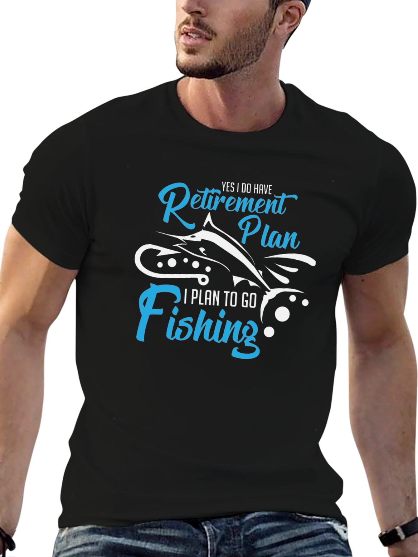 Retirement Plan Fishing Graphic T-Shirt