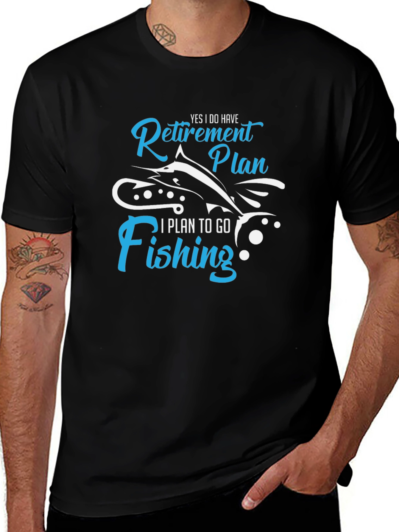 Retirement Plan Fishing Graphic T-Shirt