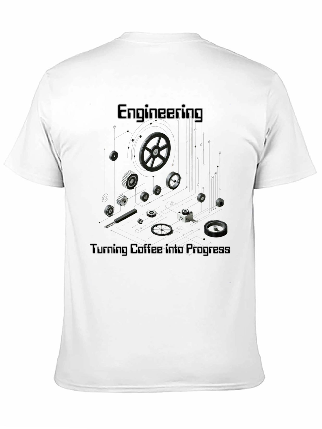 Engineering Coffee Progress Black T-Shirt