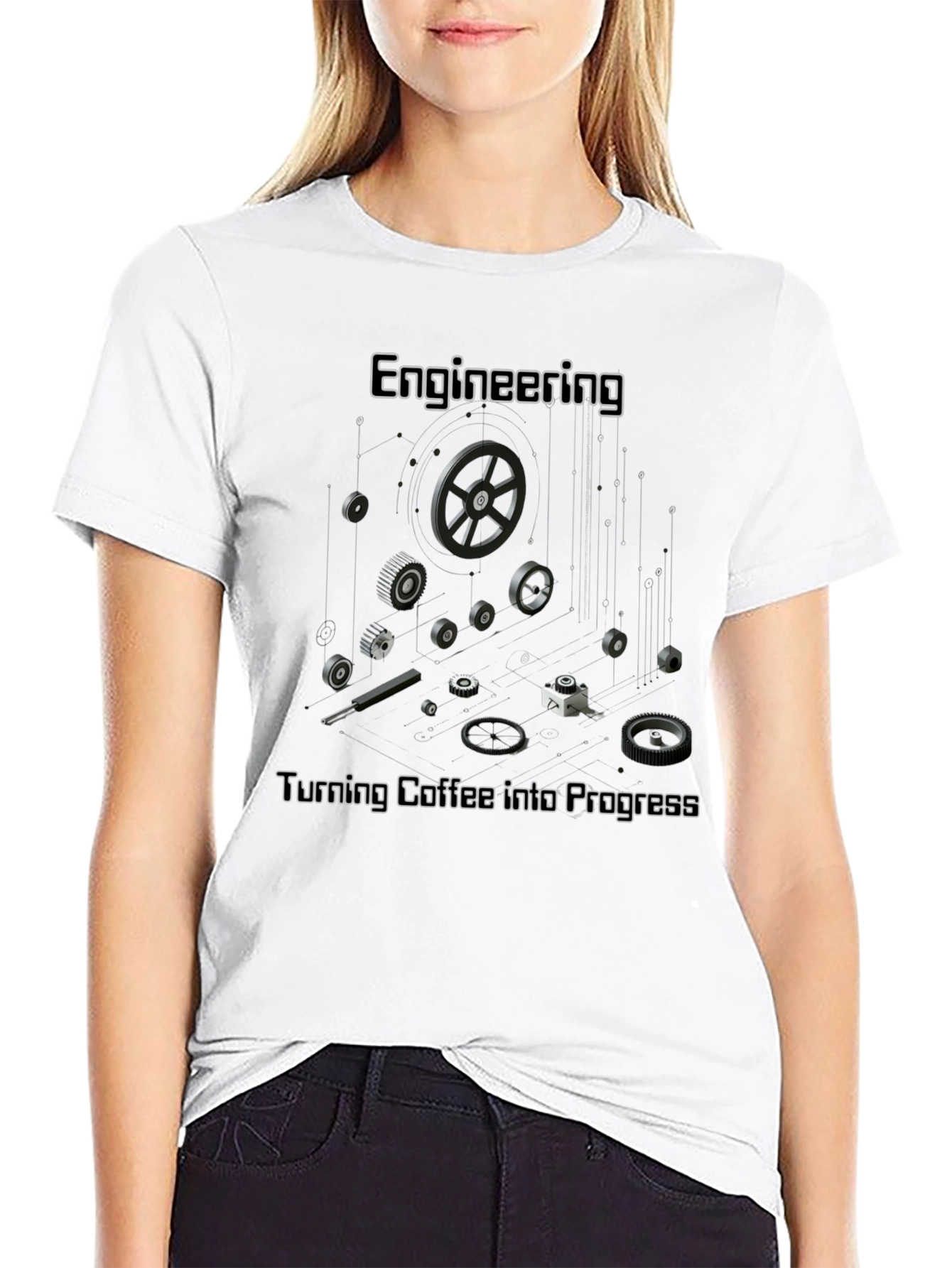 Engineering Coffee Progress Black T-Shirt