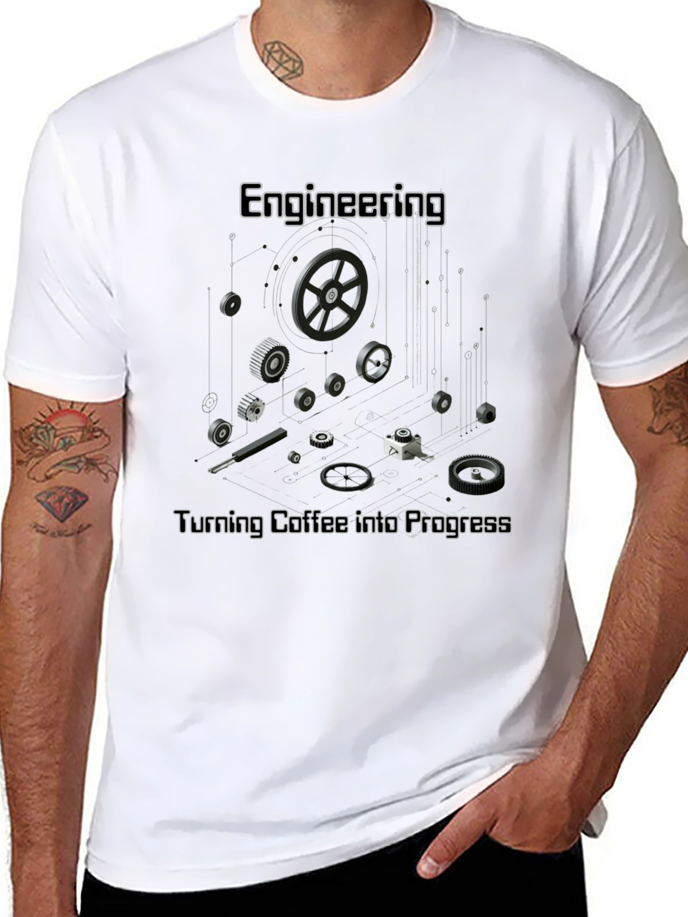 Engineering Coffee Progress Black T-Shirt