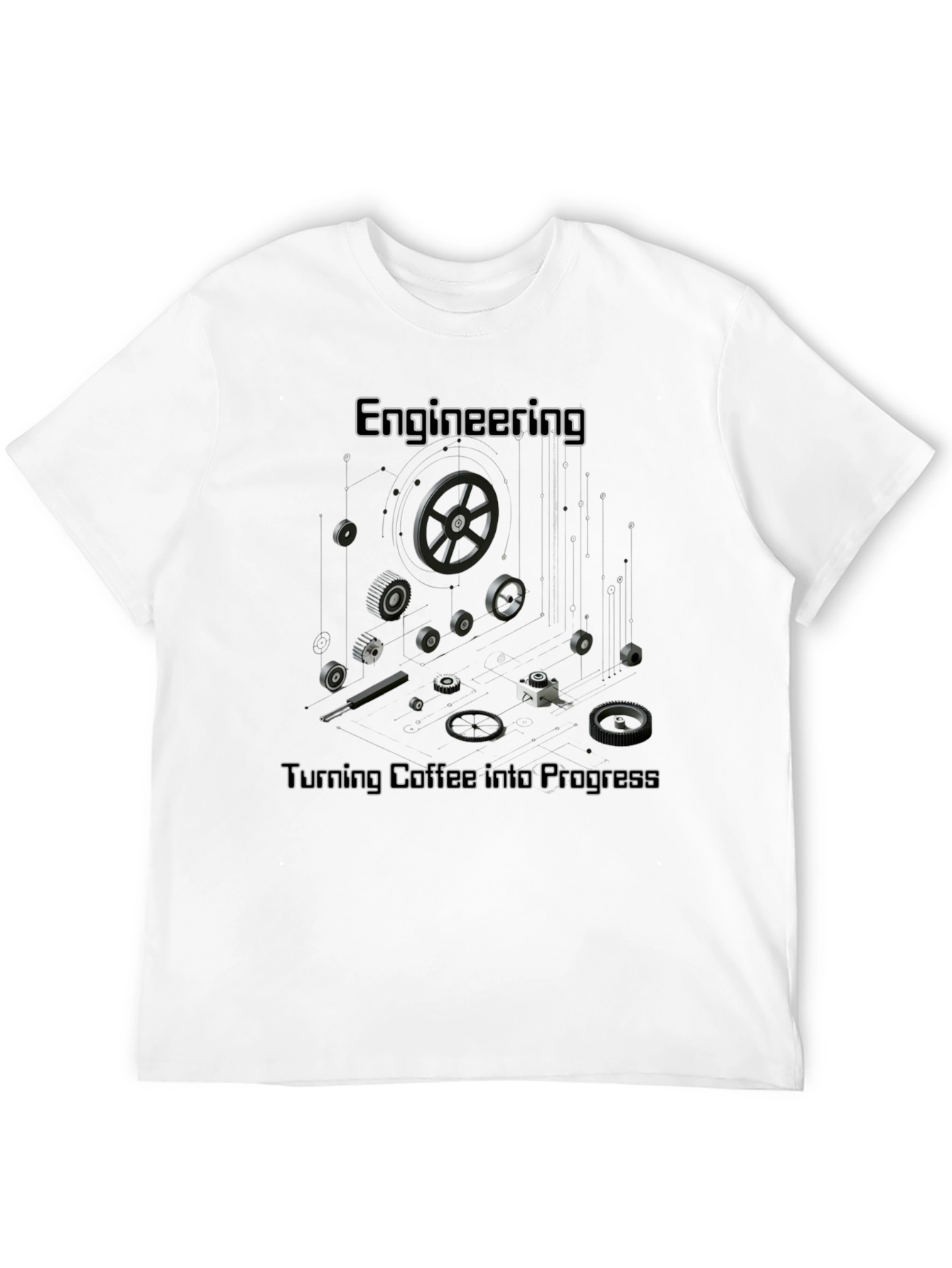 Engineering Coffee Progress Black T-Shirt