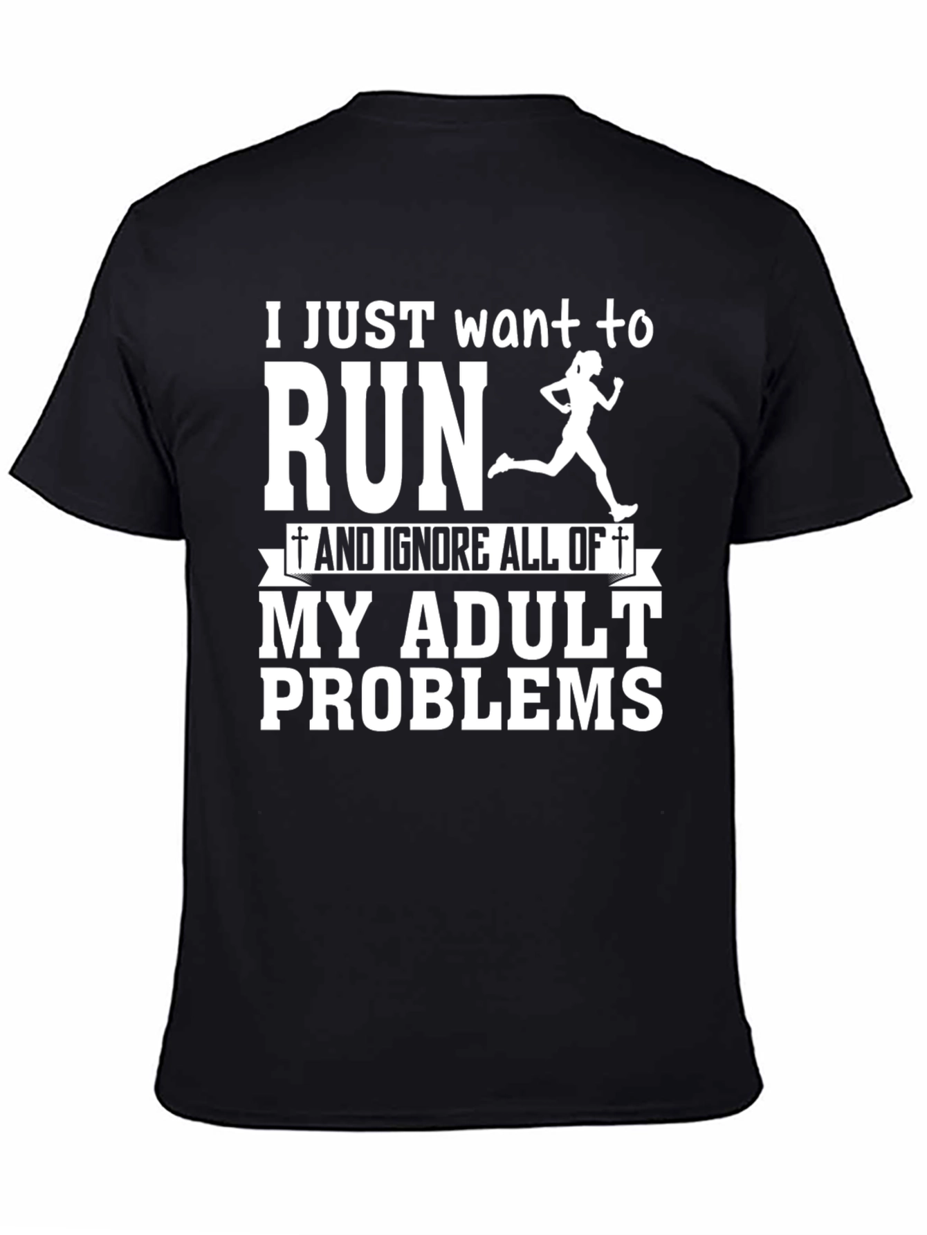 Run Adult Problems Graphic Tee - Black