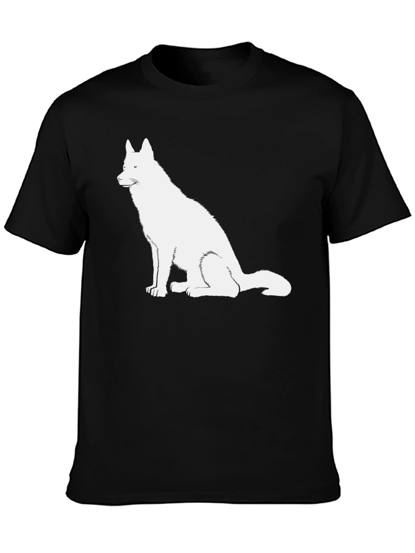 Dog Graphic Tee - Black Cotton T-Shirt