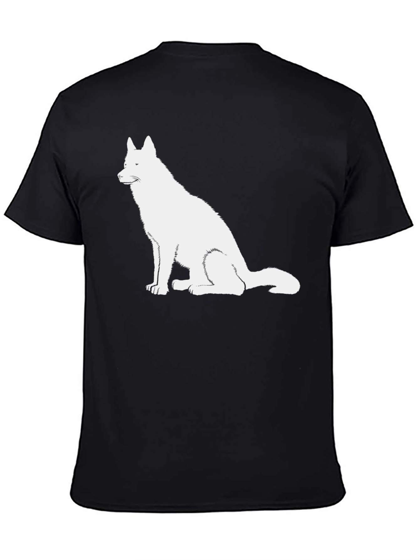 Dog Graphic Tee - Black Cotton T-Shirt