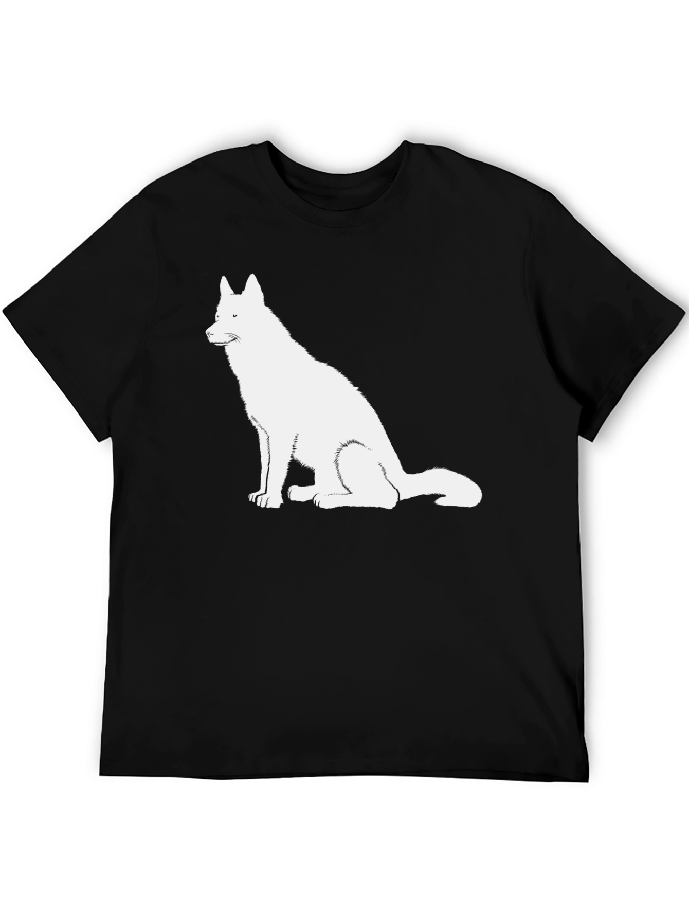 Dog Graphic Tee - Black Cotton T-Shirt