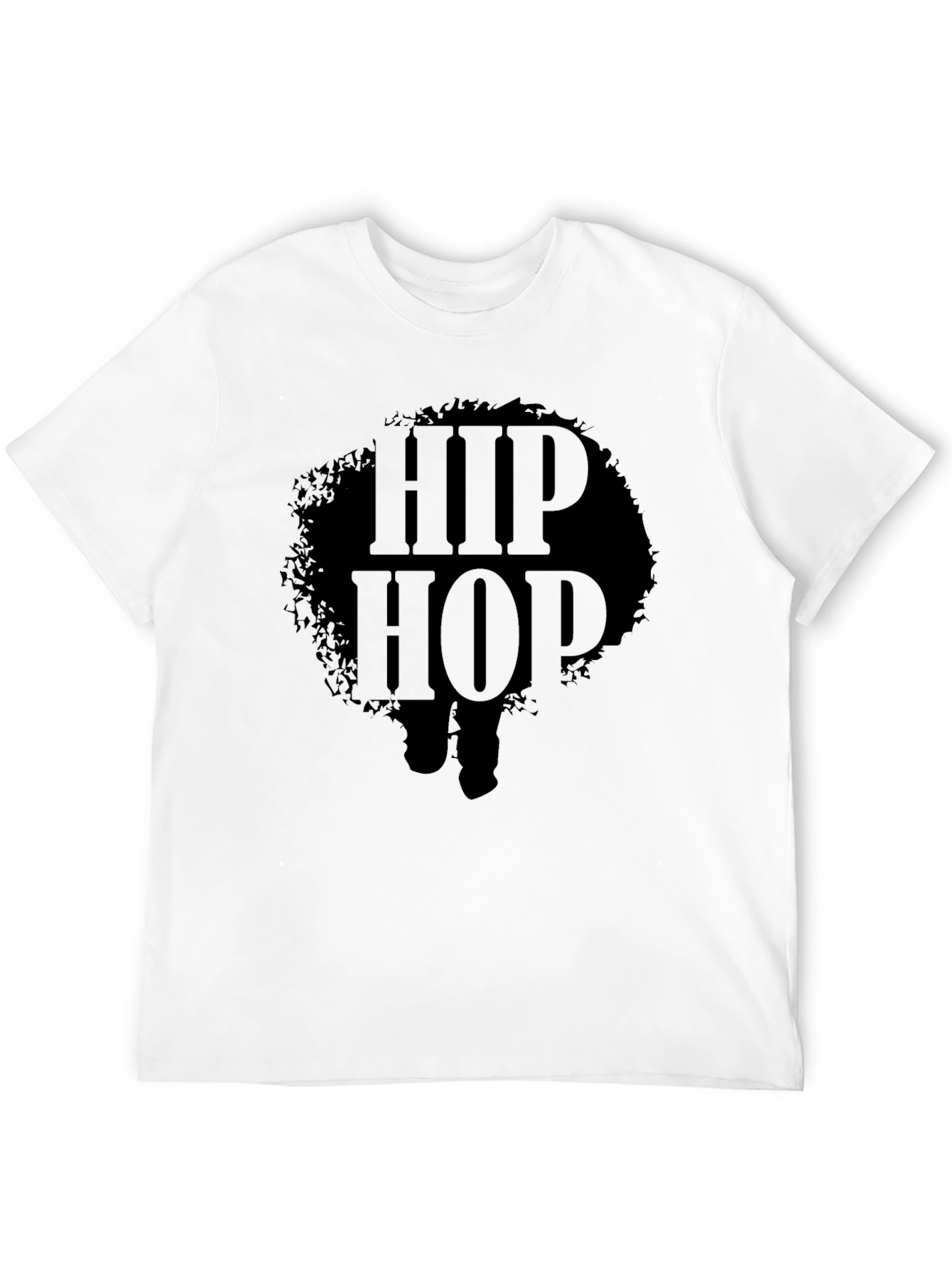 Hip Hop Graphic Print Black T-Shirt