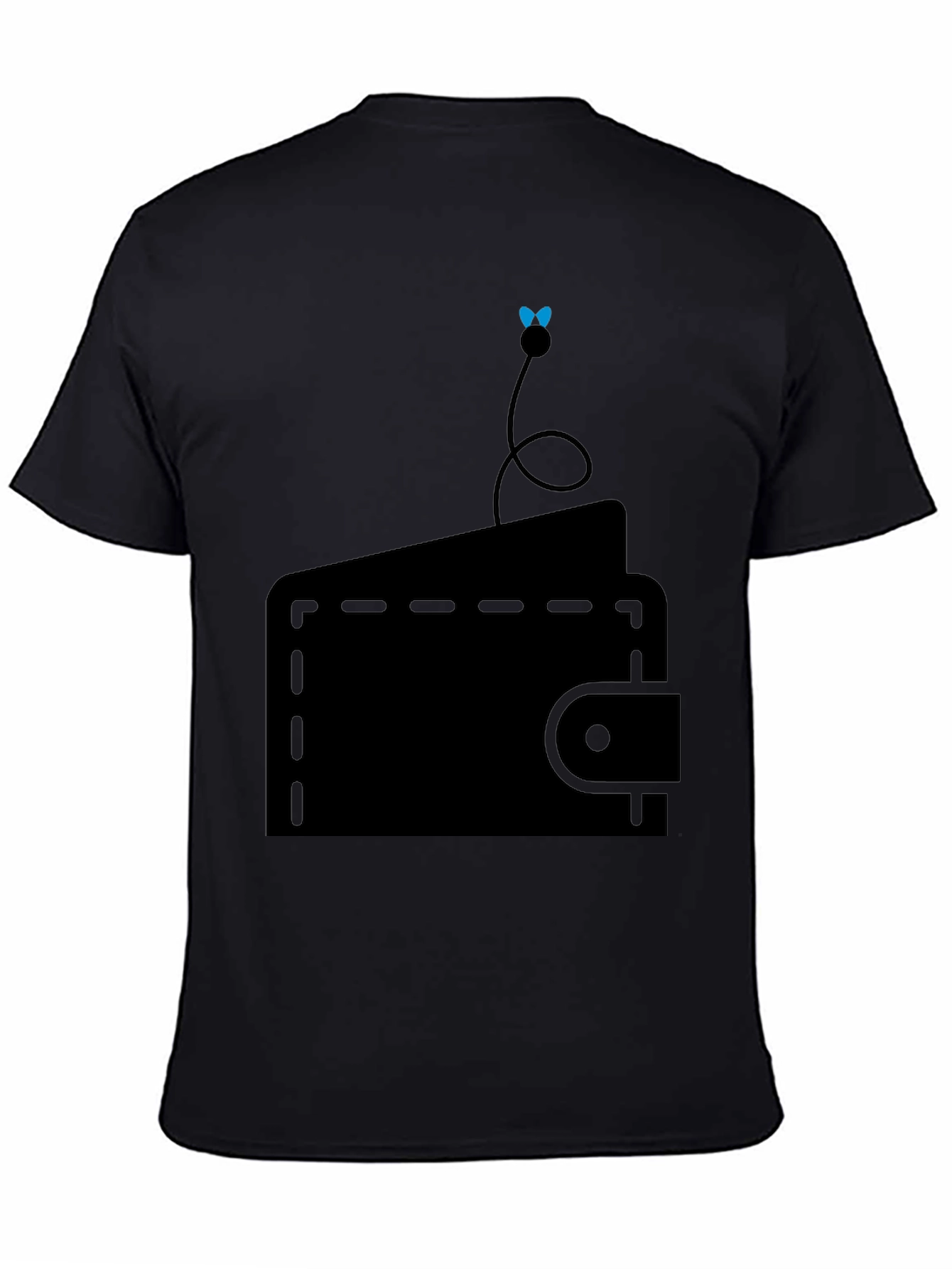 Wallet Fly Graphic Tee - Black Cotton Casual T-Shirt