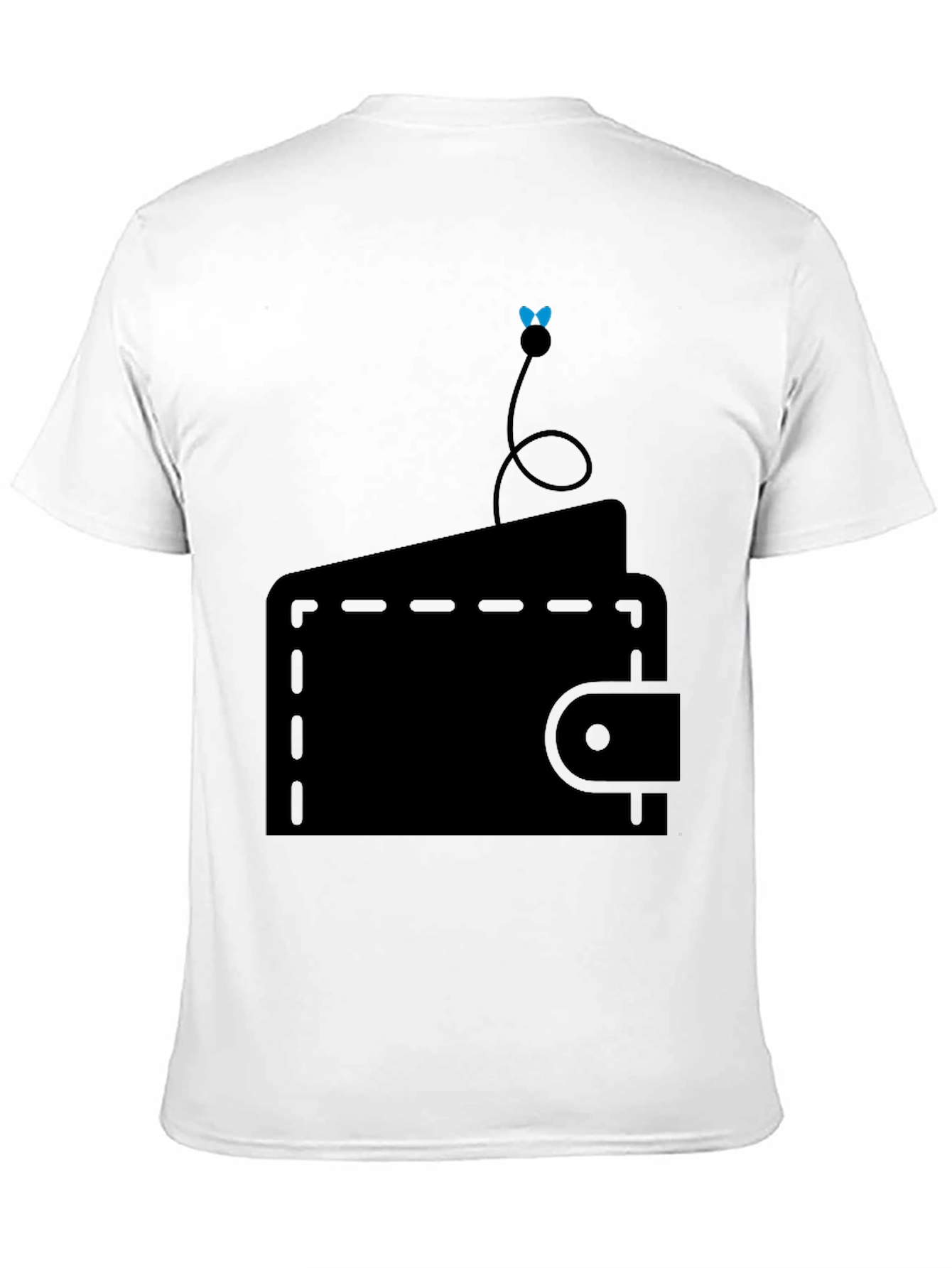 Wallet Fly Graphic Tee - Black Cotton Casual T-Shirt