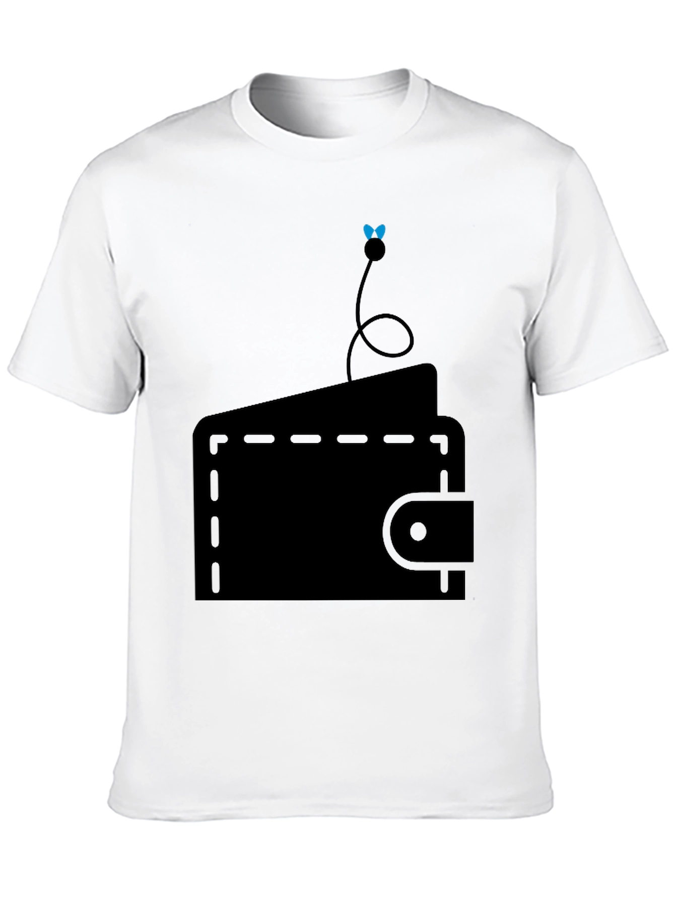 Wallet Fly Graphic Tee - Black Cotton Casual T-Shirt