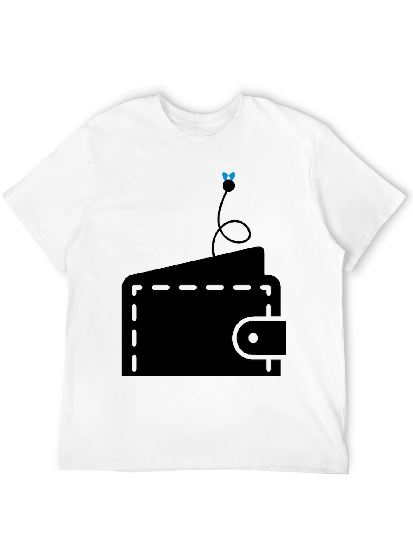 Wallet Fly Graphic Tee - Black Cotton Casual T-Shirt