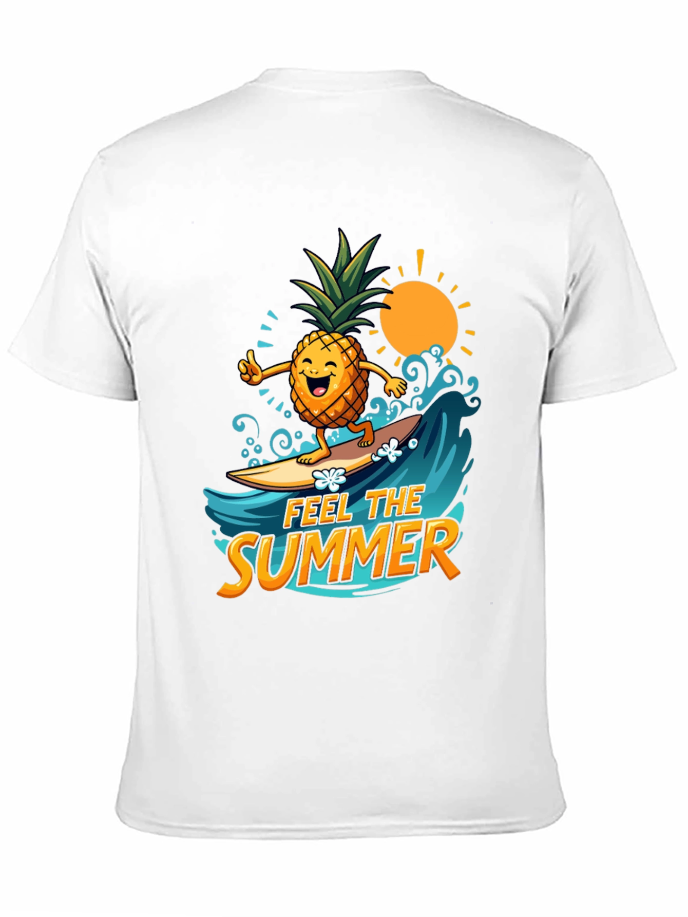 Feel The Summer Pineapple Surfing Graphic Tee