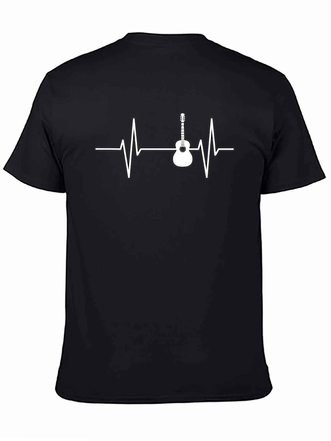 Guitar Heartbeat Graphic Tee - Black
