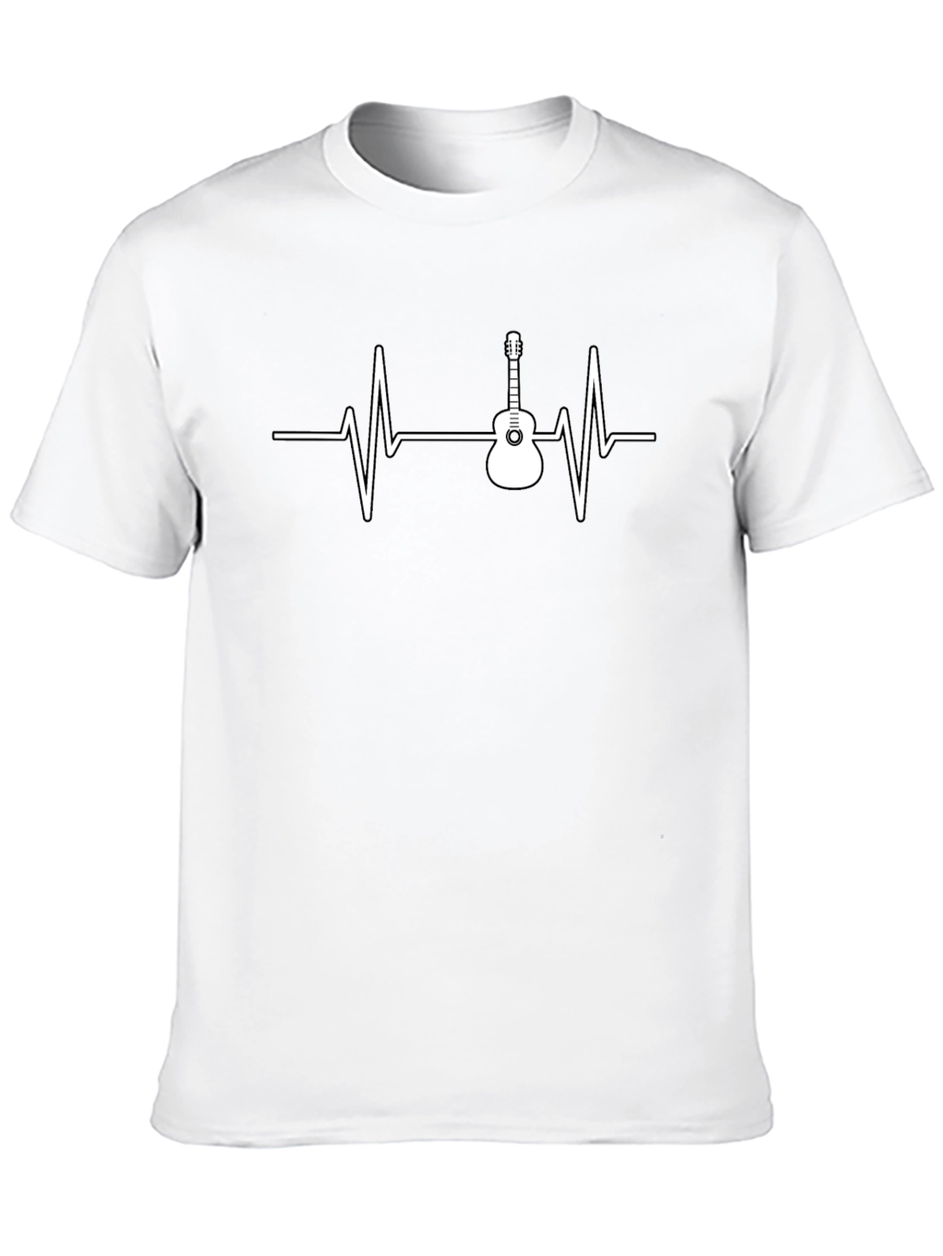 Guitar Heartbeat Graphic Tee - Black