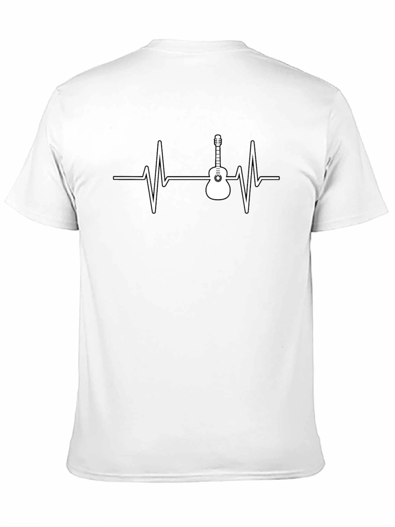 Guitar Heartbeat Graphic Tee - Black