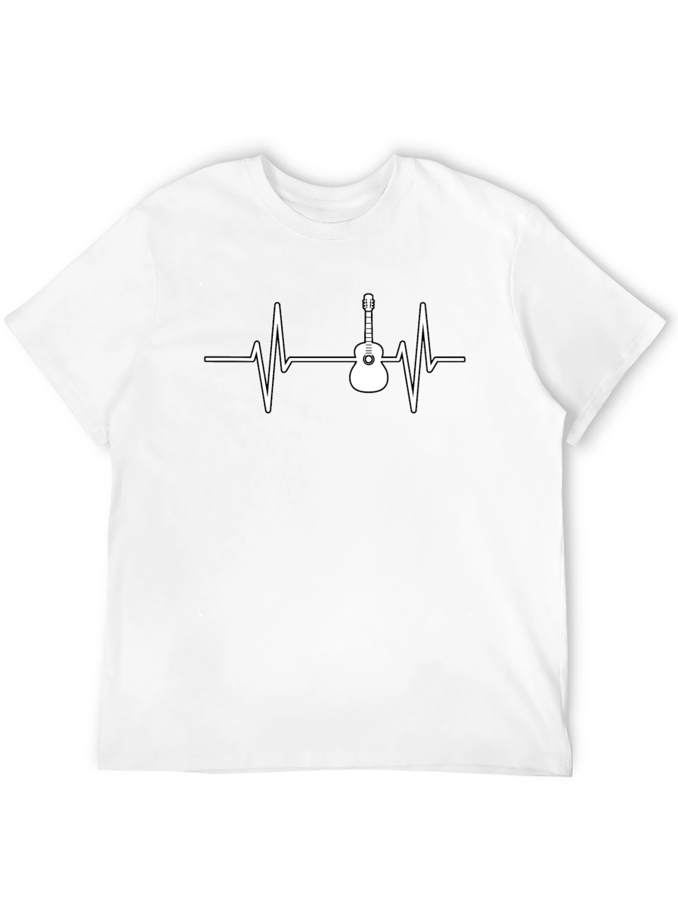 Guitar Heartbeat Graphic Tee - Black