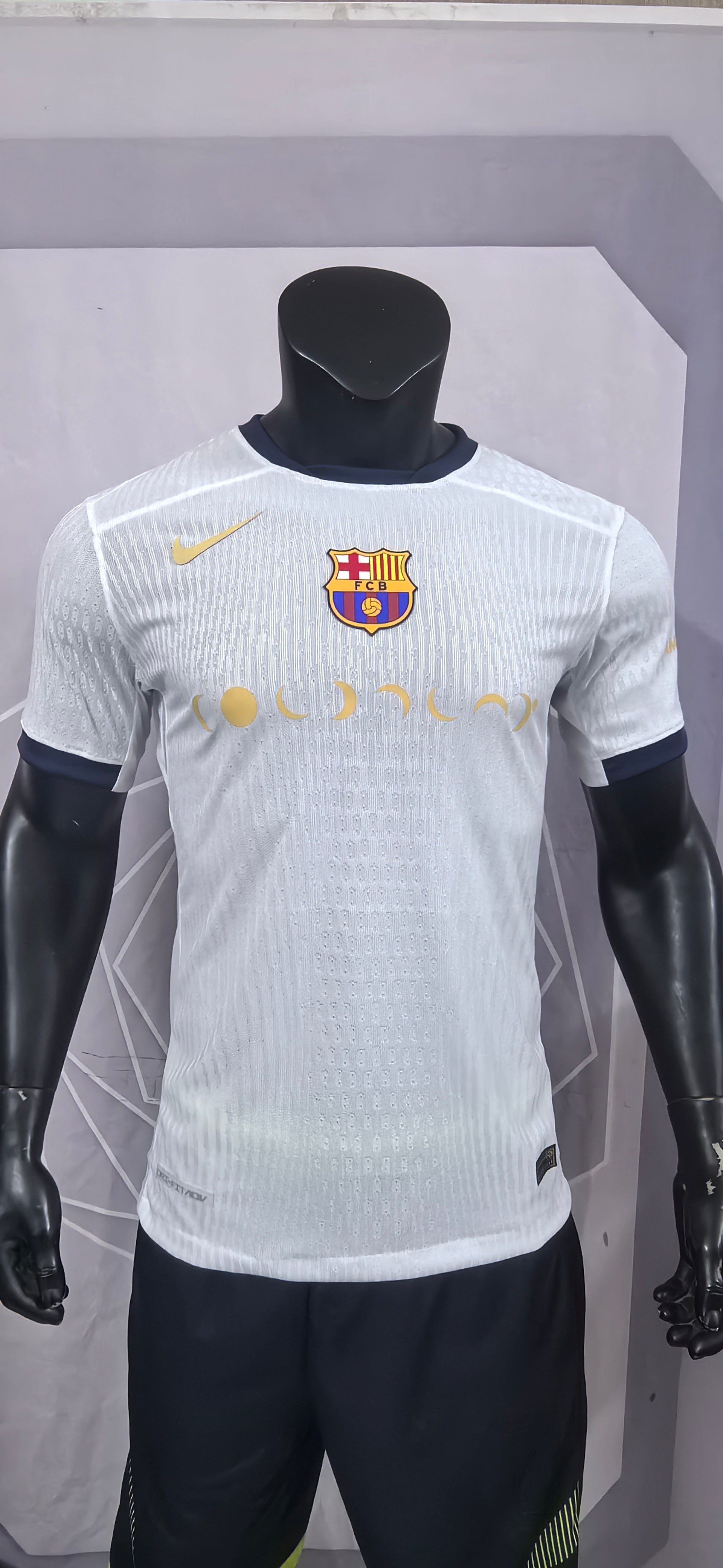 Barcelona White Player Version Football Jersey