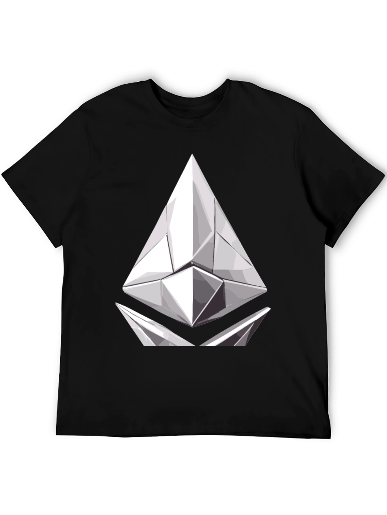 Geometric Prism Graphic Tee - Modern Black T-Shirt