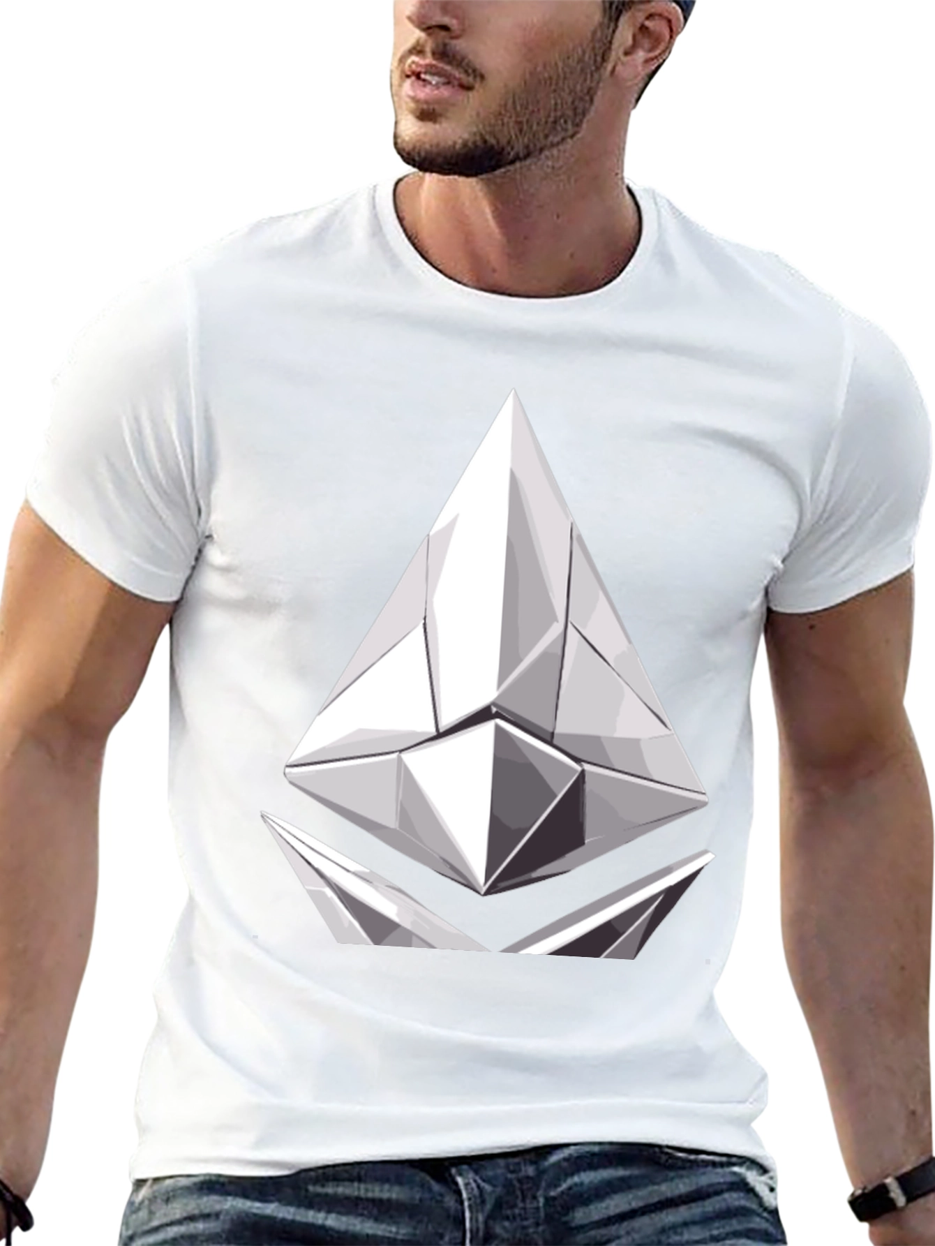 Geometric Prism Graphic Tee - Modern Black T-Shirt