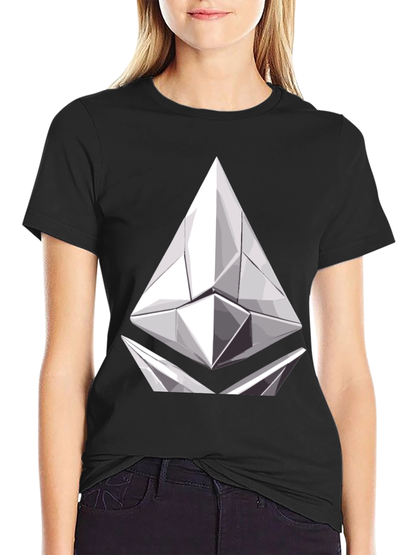 Geometric Prism Graphic Tee - Modern Black T-Shirt