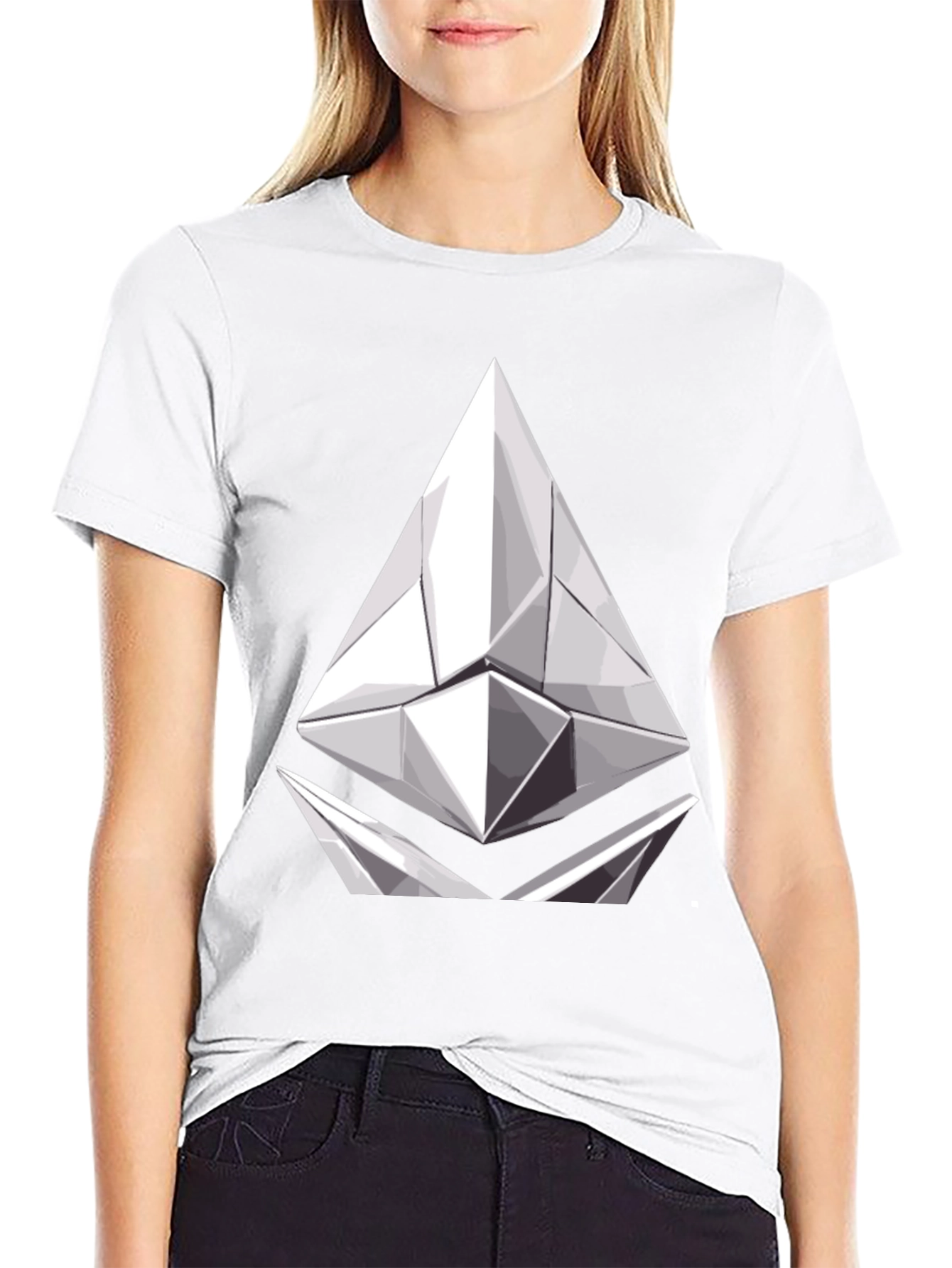 Geometric Prism Graphic Tee - Modern Black T-Shirt