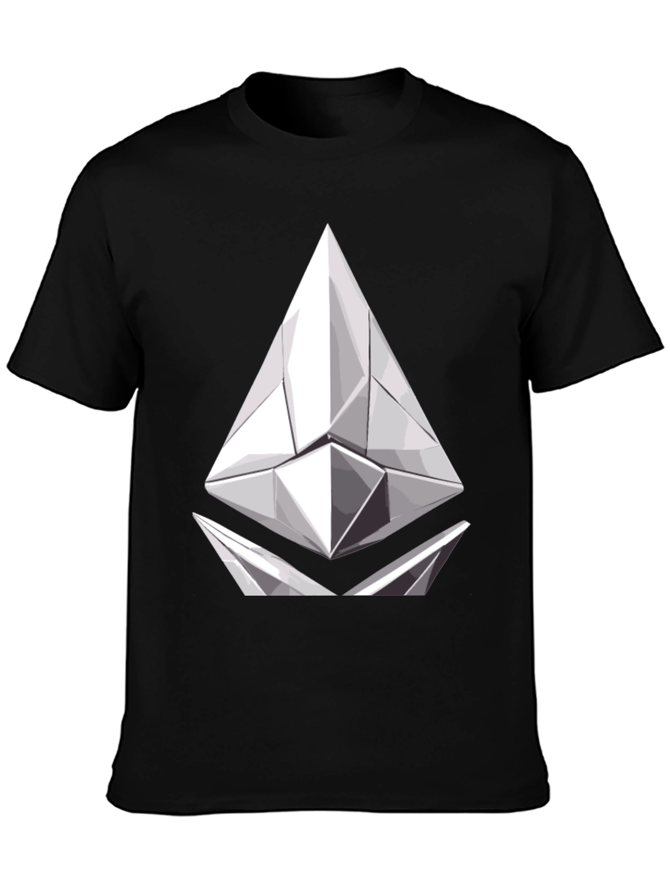 Geometric Prism Graphic Tee - Modern Black T-Shirt