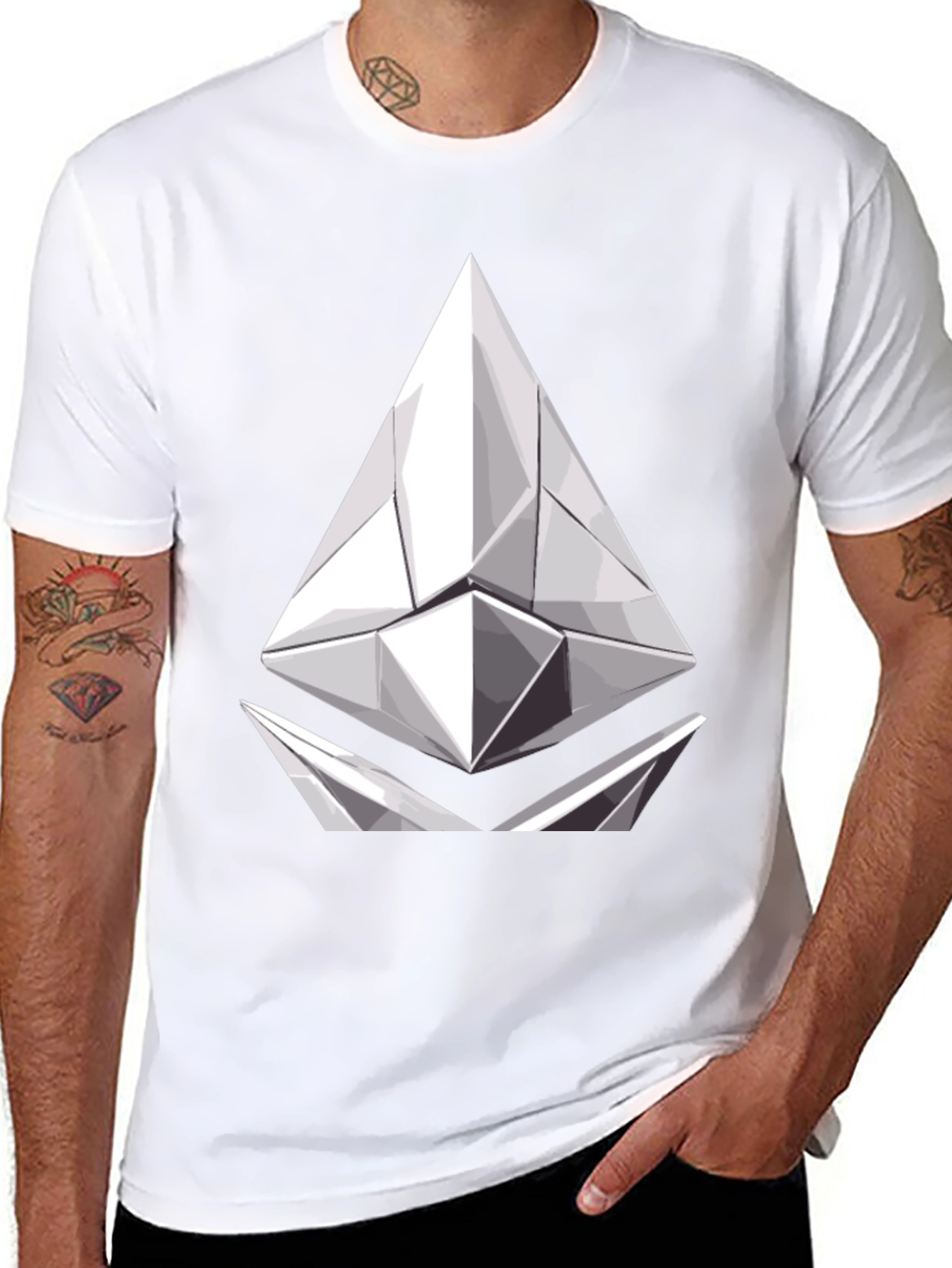 Geometric Prism Graphic Tee - Modern Black T-Shirt
