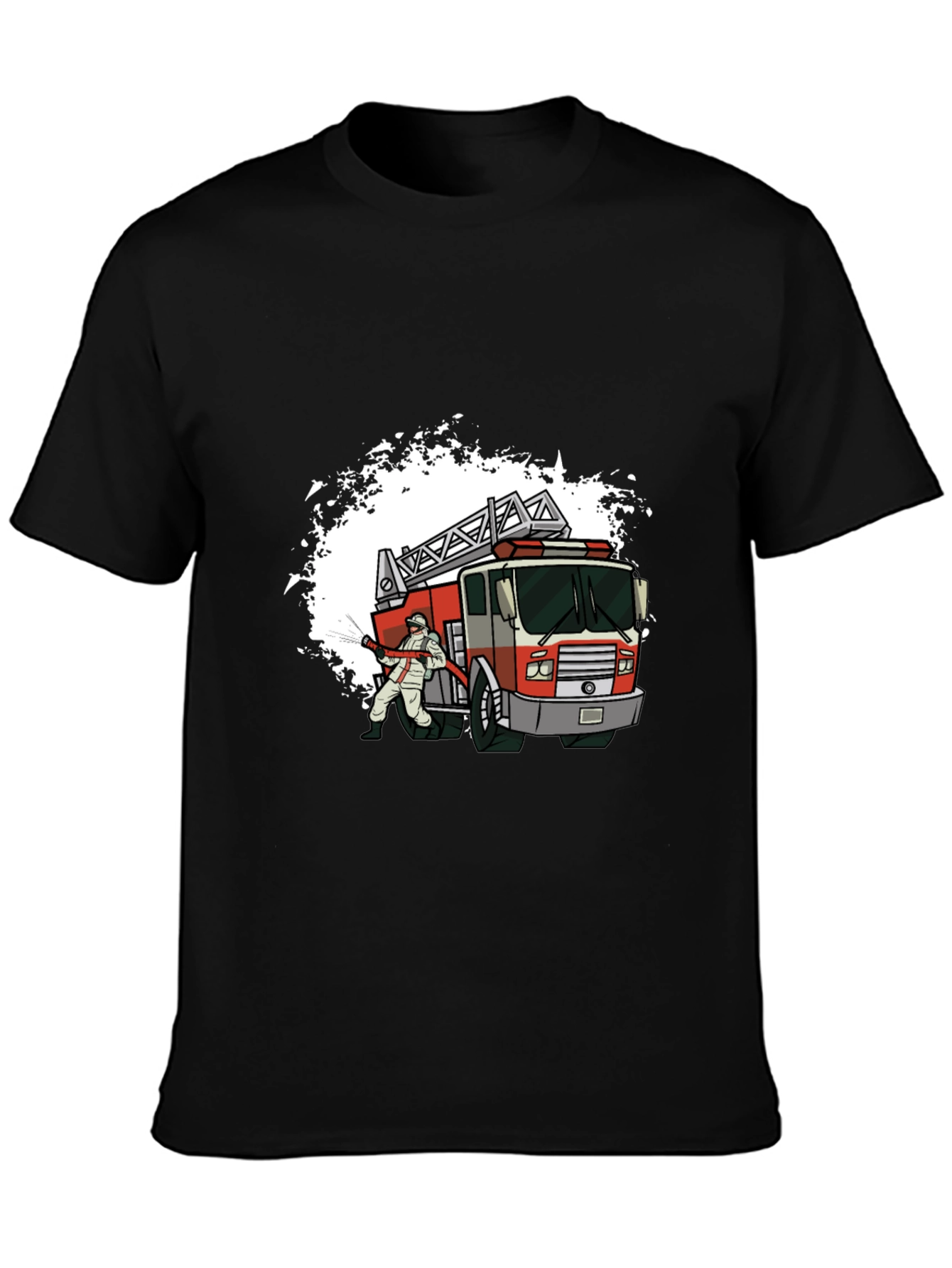 Firefighter T-Shirt with Fire Truck Design