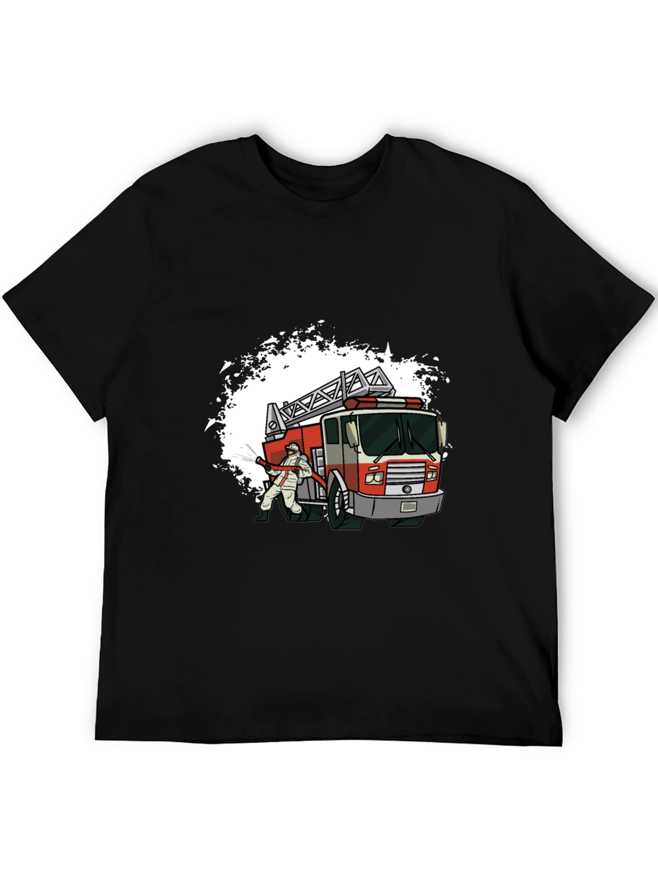 Firefighter T-Shirt with Fire Truck Design