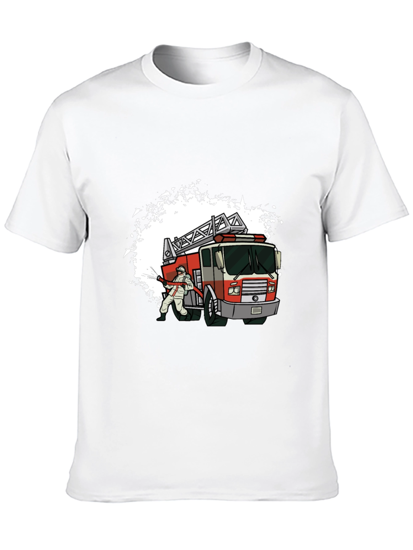 Firefighter T-Shirt with Fire Truck Design