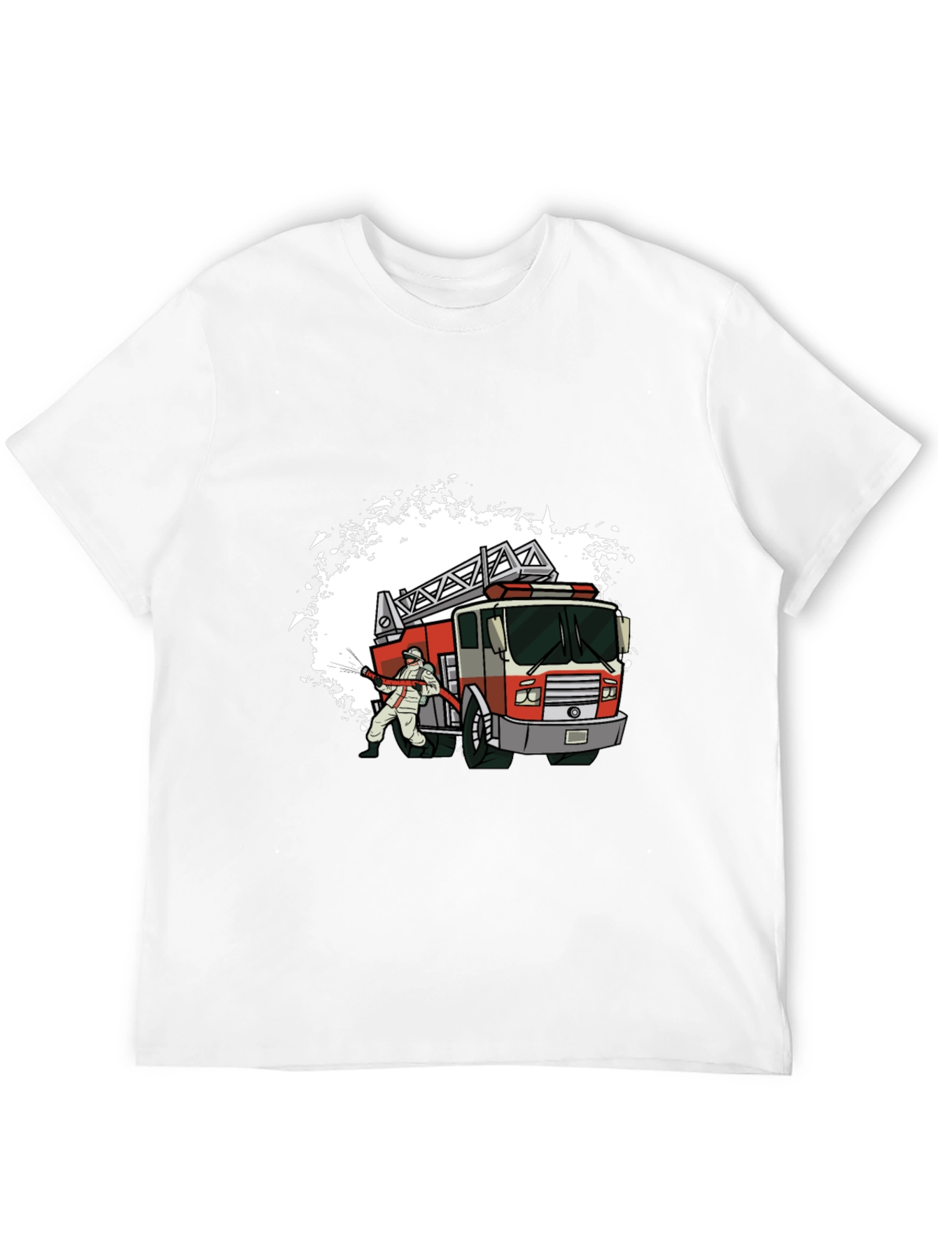 Firefighter T-Shirt with Fire Truck Design