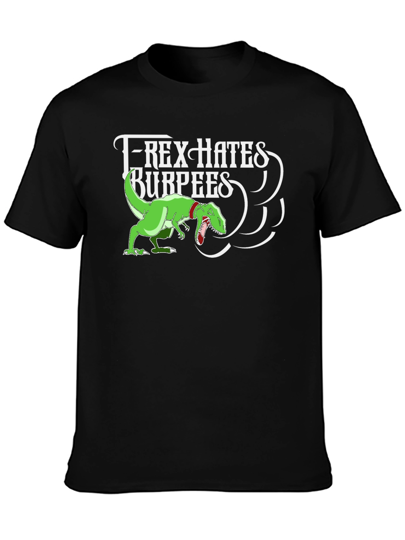 T-Rex Hates Burpees Graphic Tee - Black