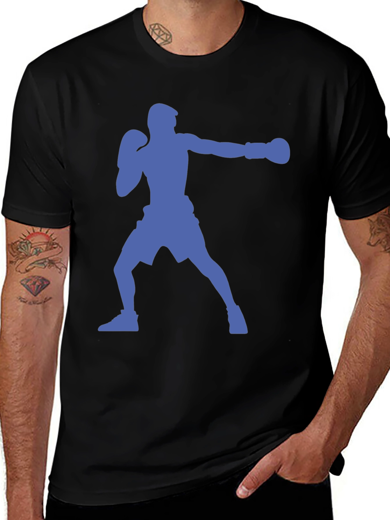 Boxing Silhouette T-Shirt - Stylish Graphic Tee
