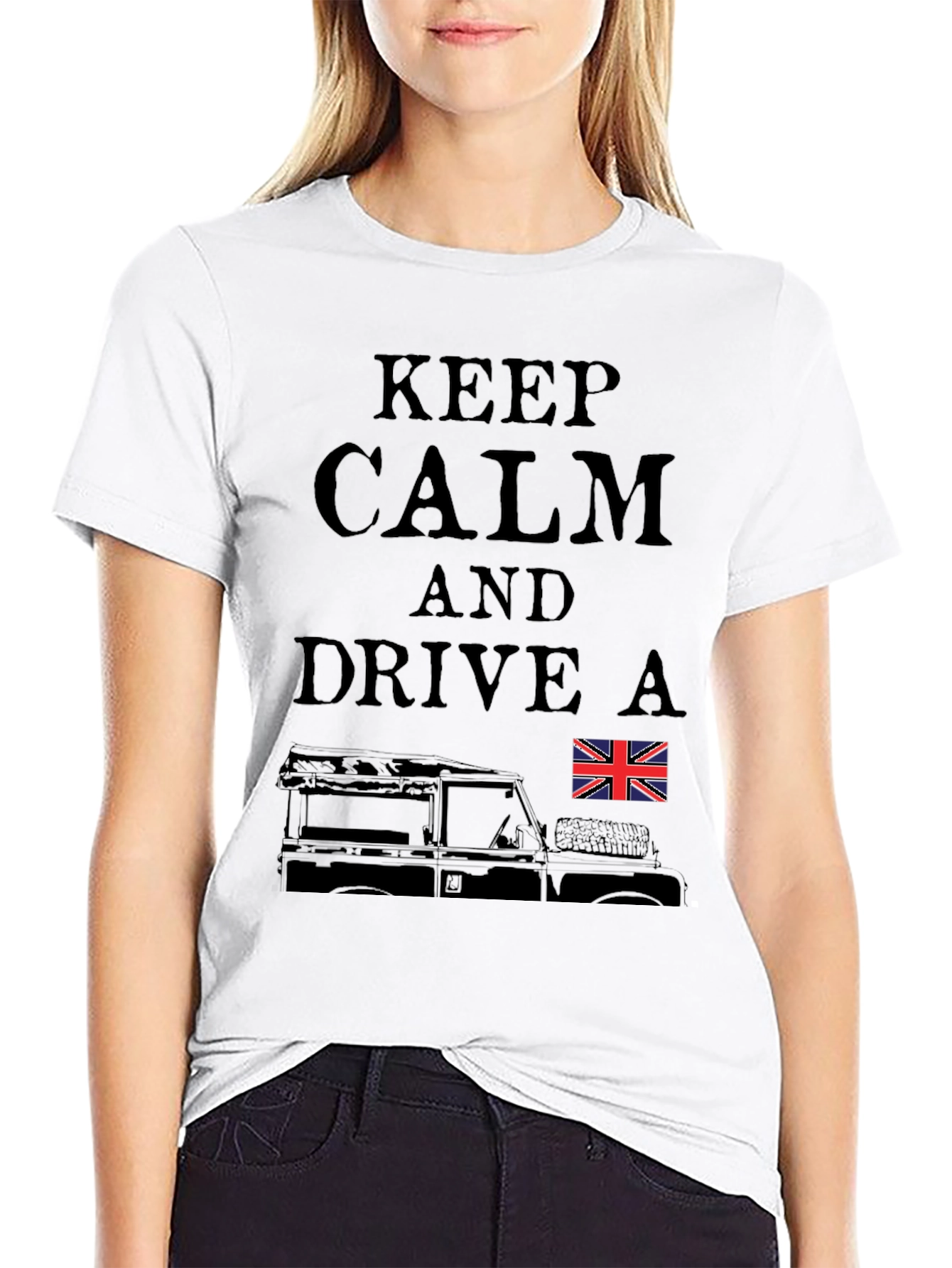 Keep Calm Drive a Land Rover T-Shirt - Black