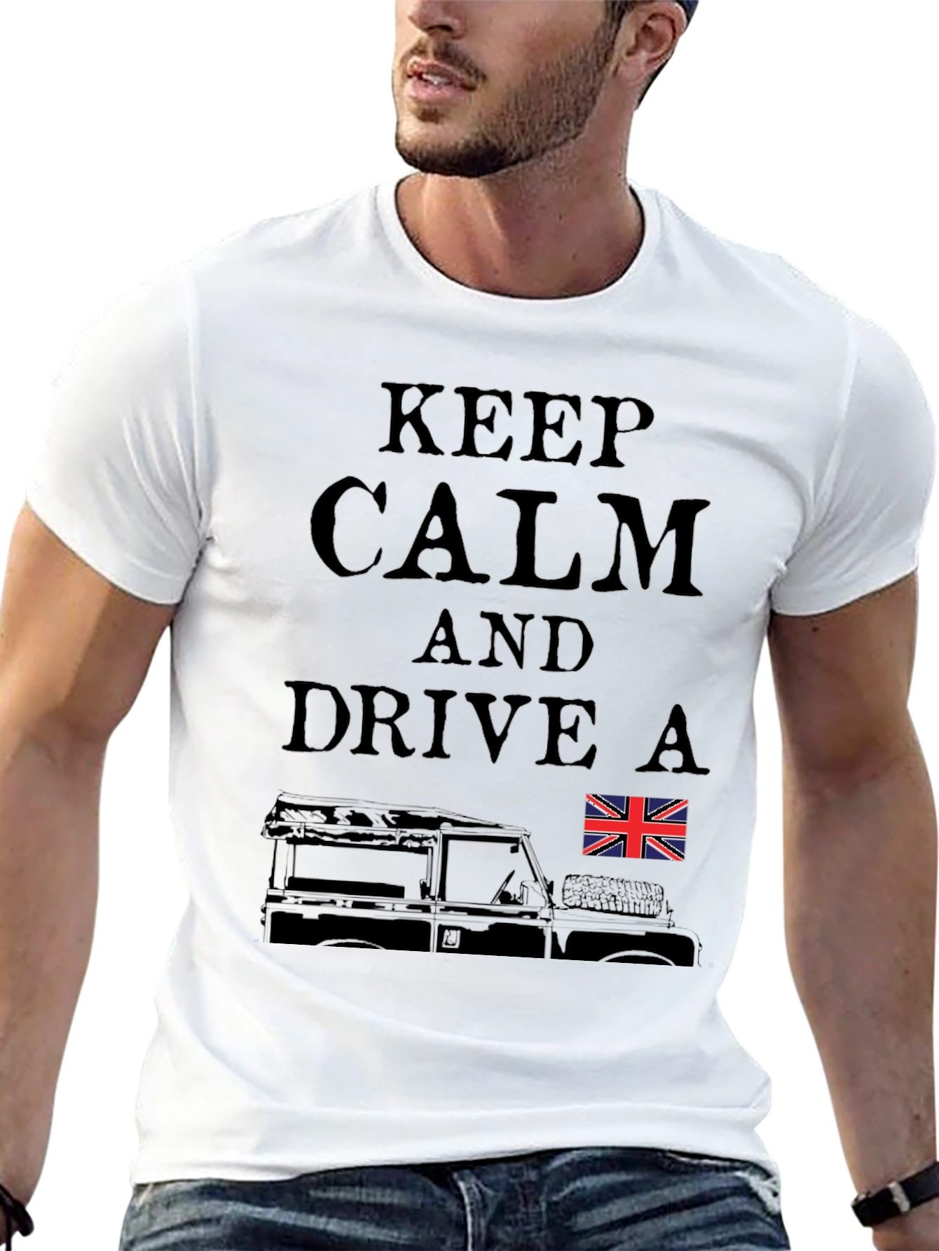 Keep Calm Drive a Land Rover T-Shirt - Black
