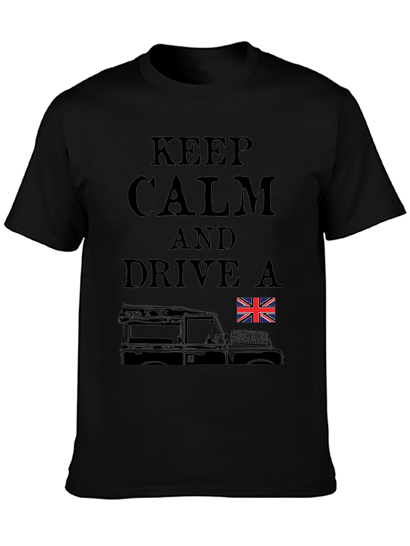 Keep Calm Drive a Land Rover T-Shirt - Black