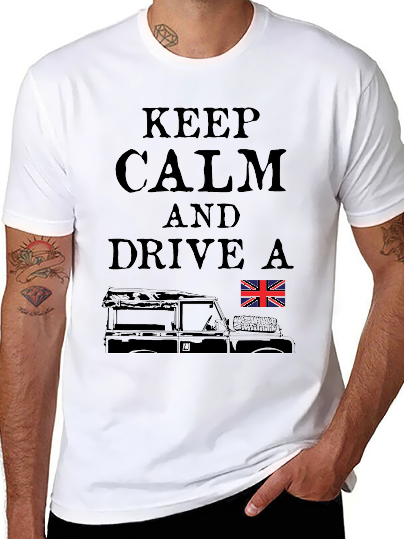 Keep Calm Drive a Land Rover T-Shirt - Black