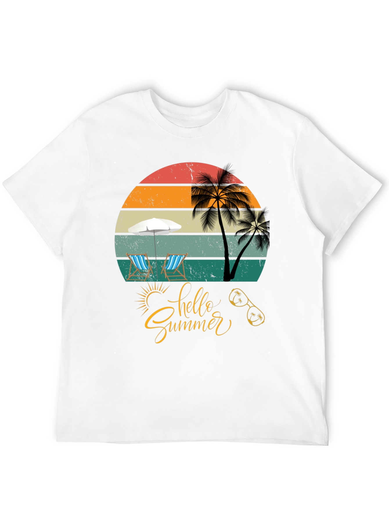 Hello Summer Black T-Shirt Vacation Ready