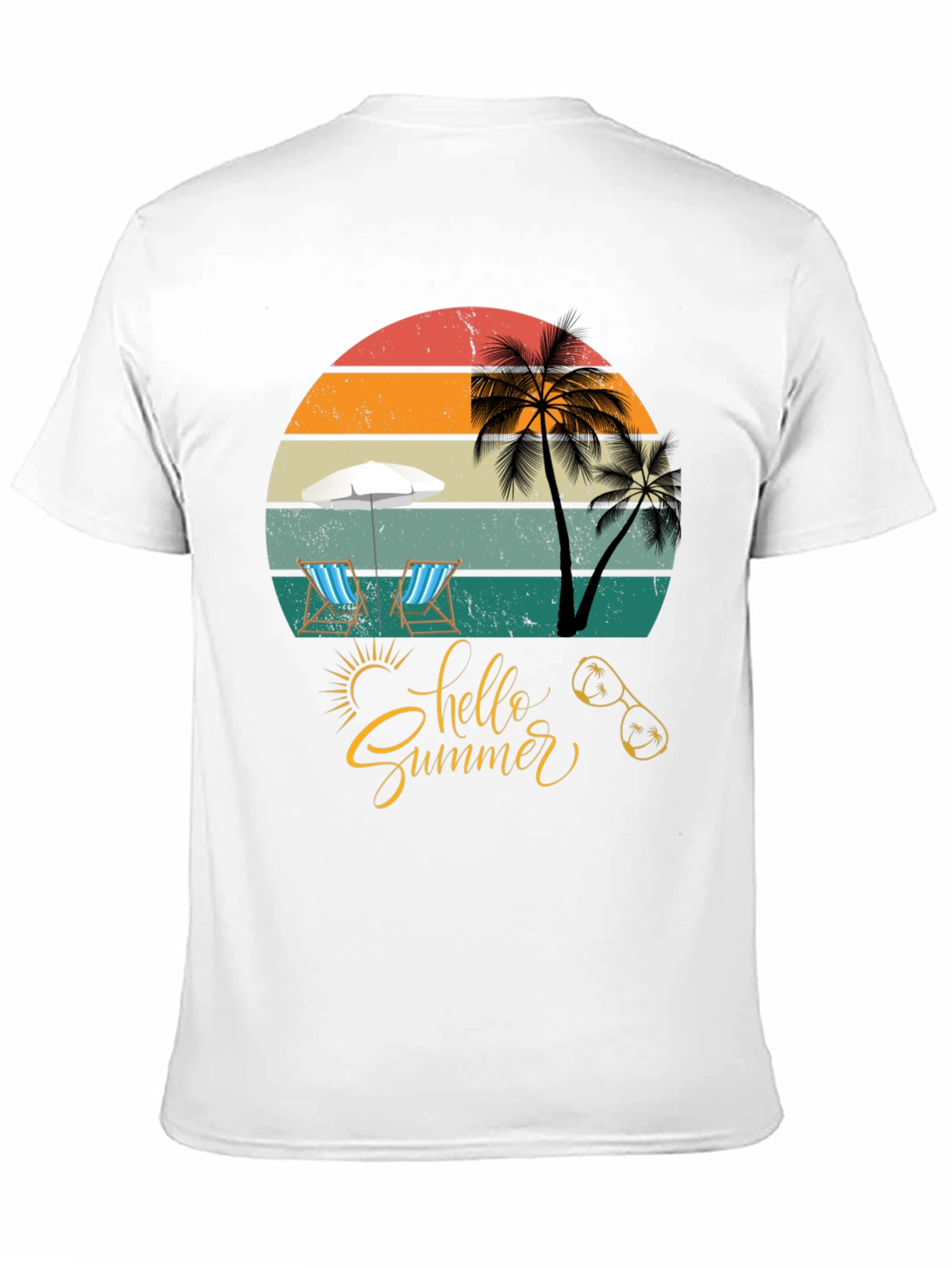 Hello Summer Black T-Shirt Vacation Ready