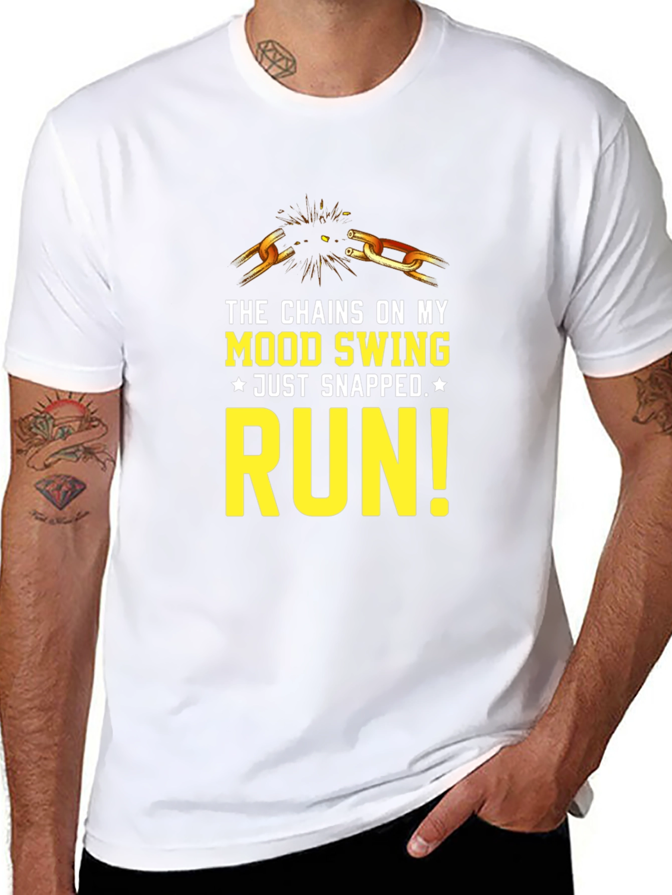 Mood Swing Snapped Run Graphic Tee - Black