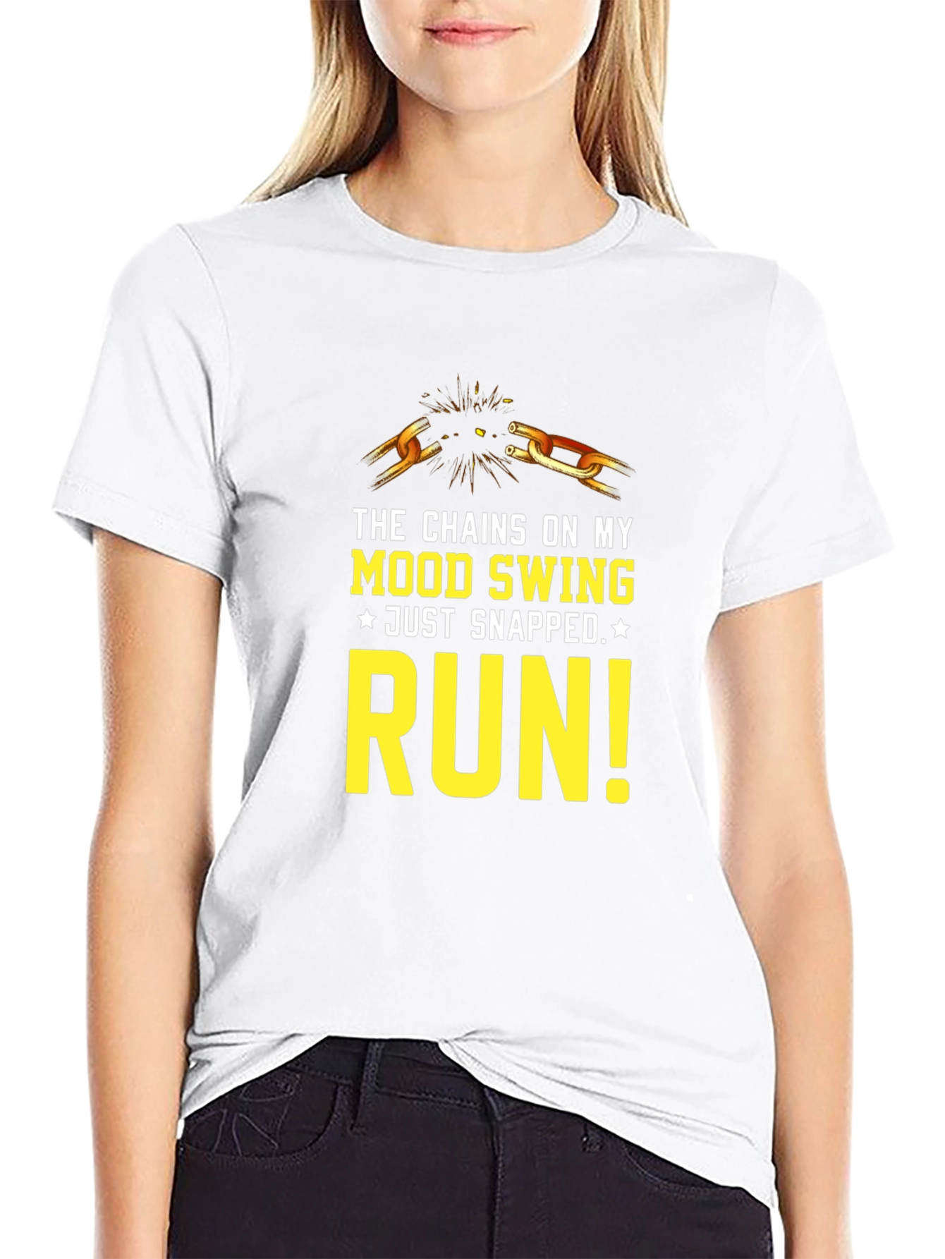 Mood Swing Snapped Run Graphic Tee - Black