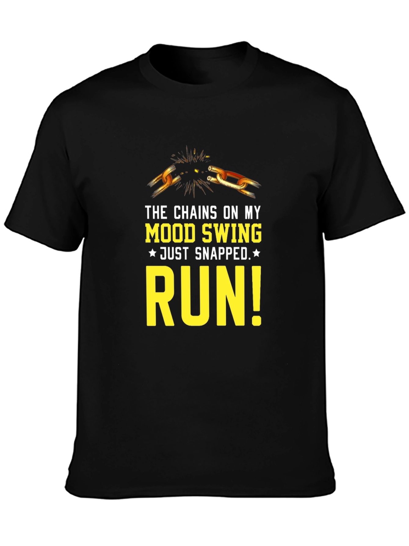 Mood Swing Snapped Run Graphic Tee - Black