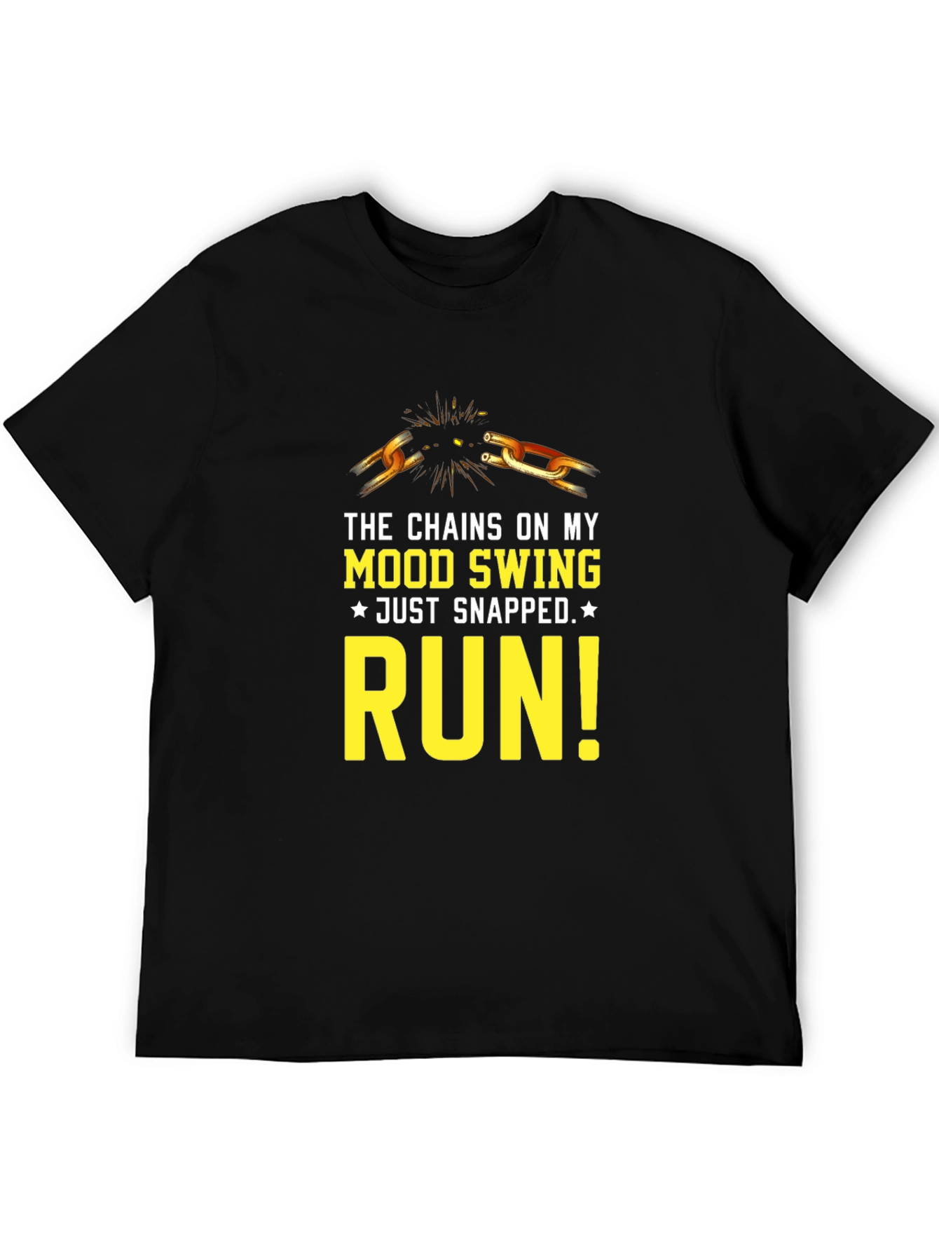 Mood Swing Snapped Run Graphic Tee - Black