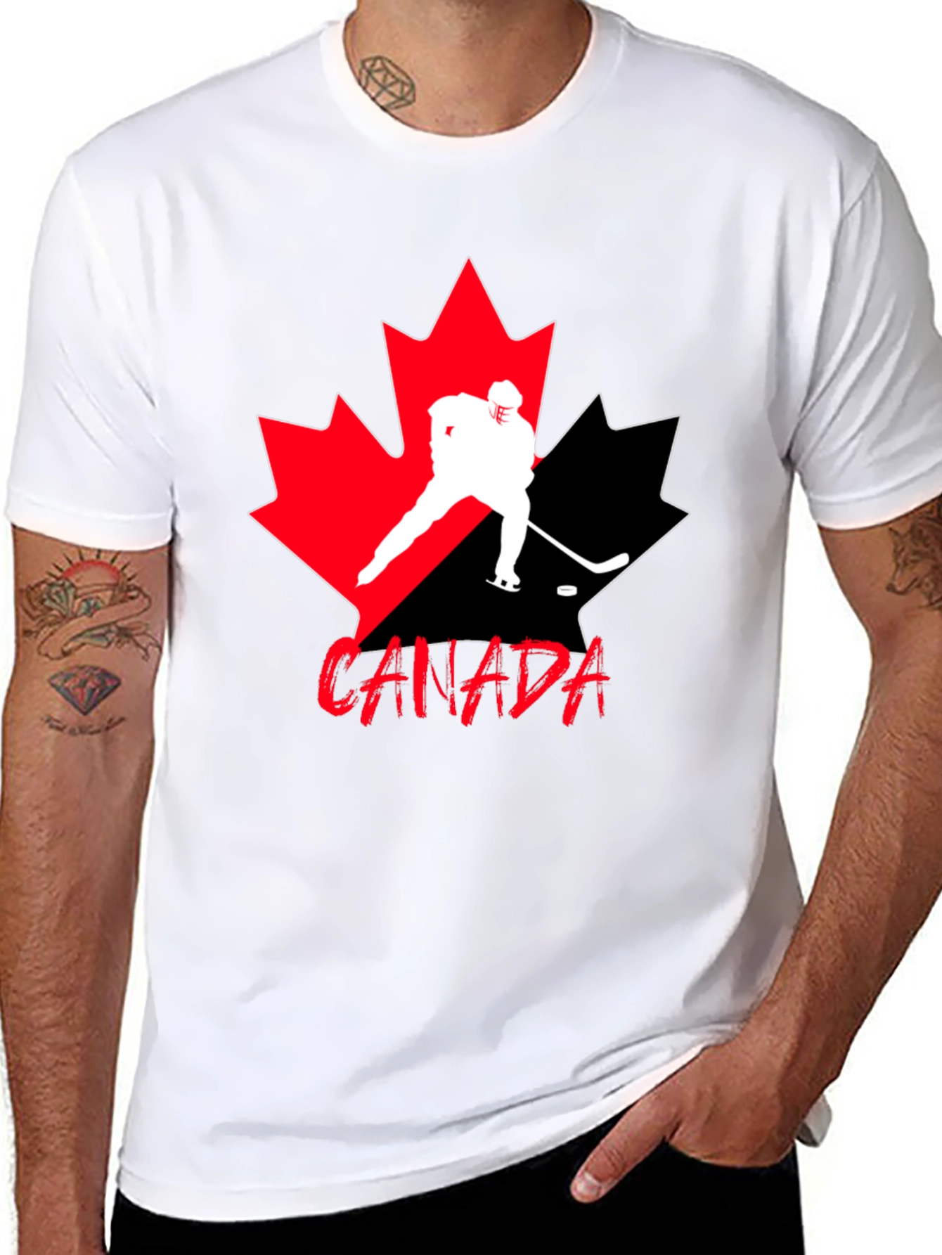 Canada Hockey T-Shirt - Maple Leaf Design