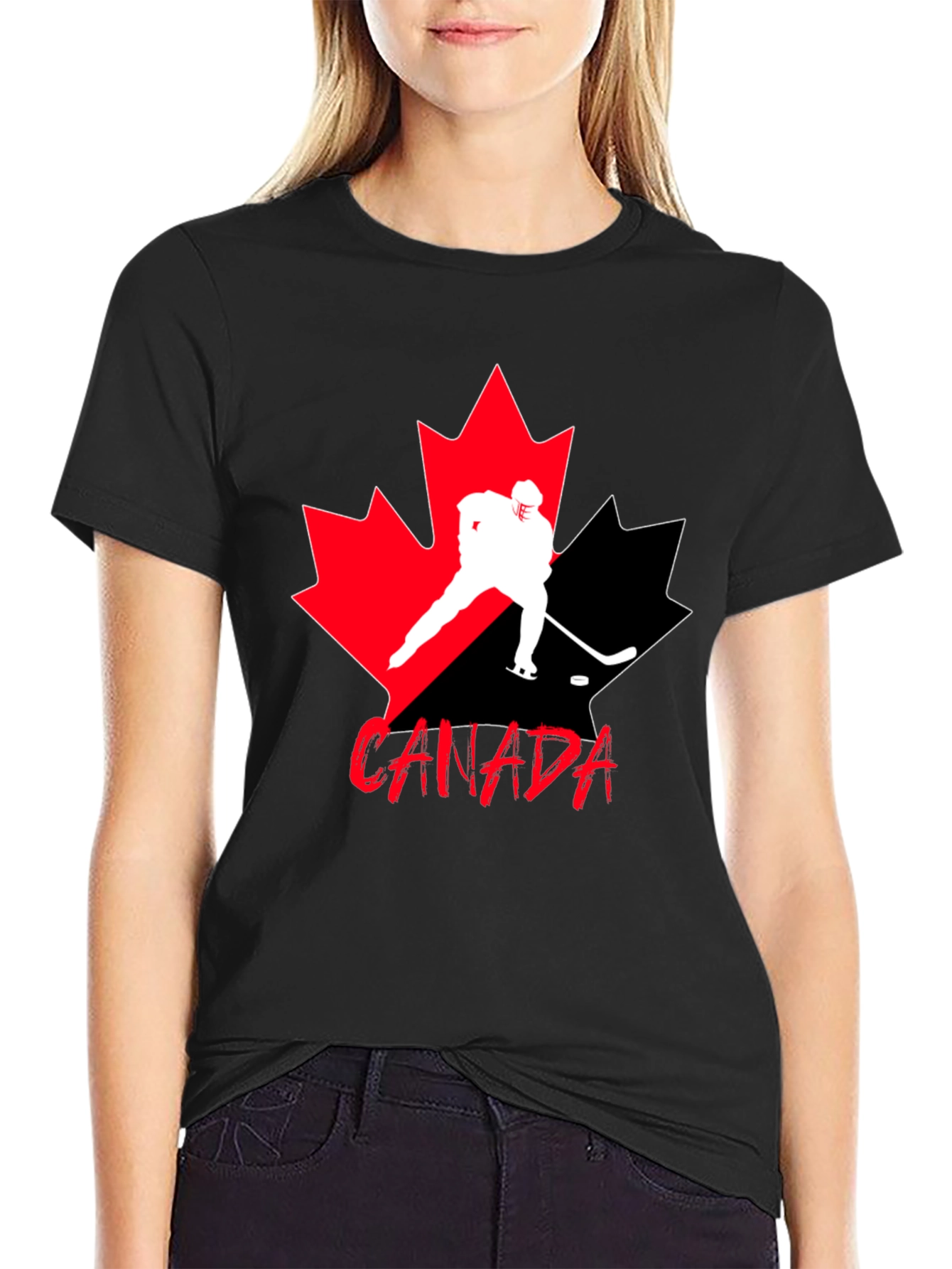 Canada Hockey T-Shirt - Maple Leaf Design