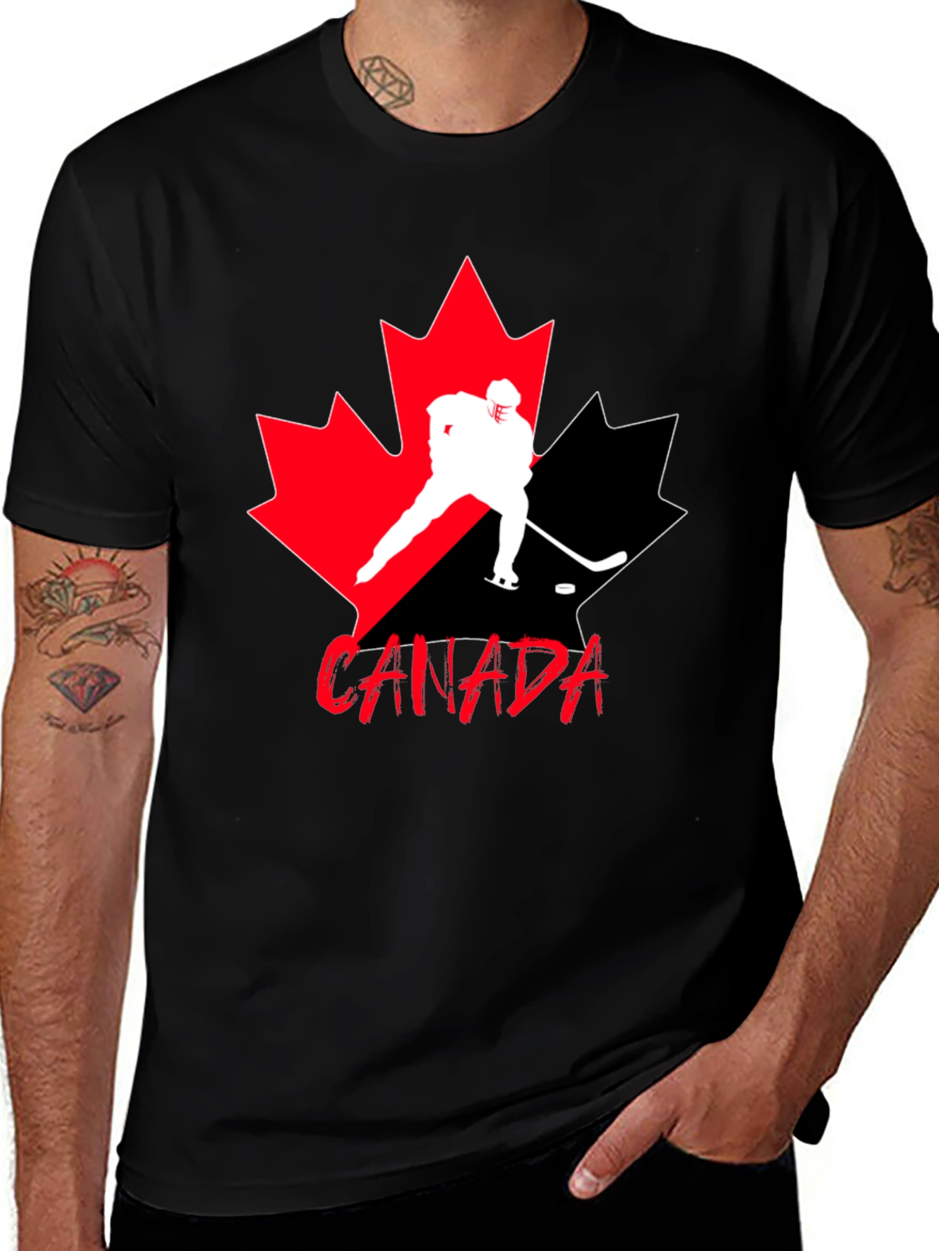Canada Hockey T-Shirt - Maple Leaf Design