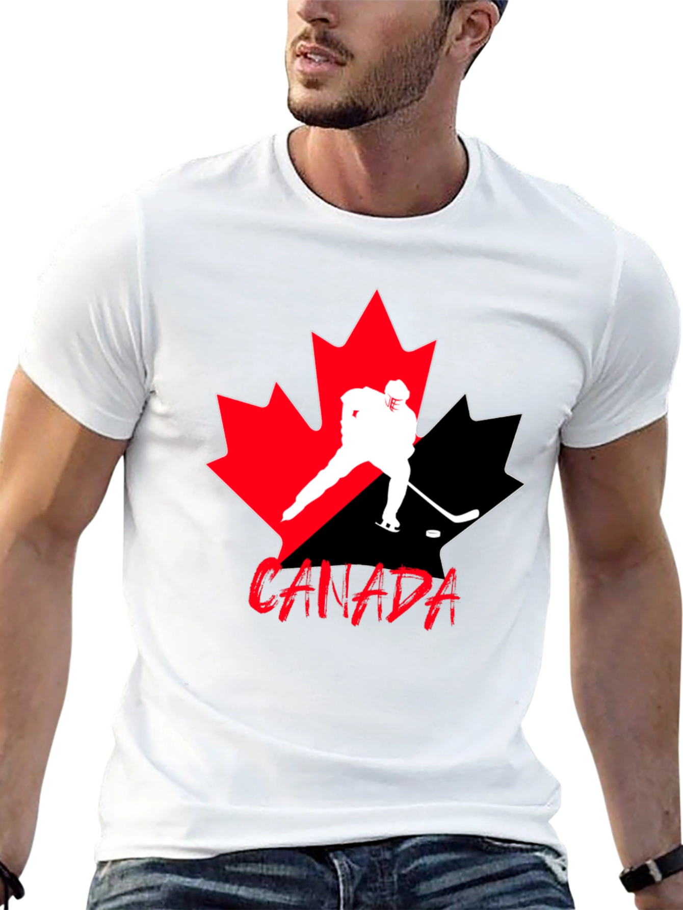 Canada Hockey T-Shirt - Maple Leaf Design