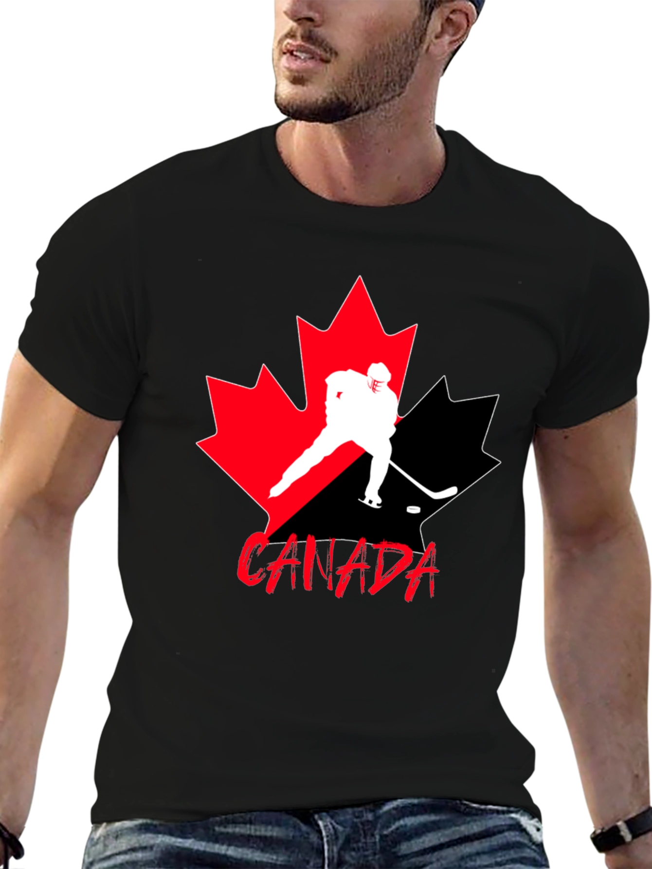 Canada Hockey T-Shirt - Maple Leaf Design