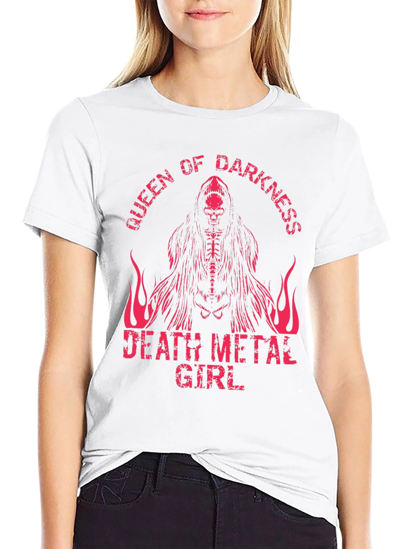 Queen of Darkness Death Metal Girl Graphic Tee