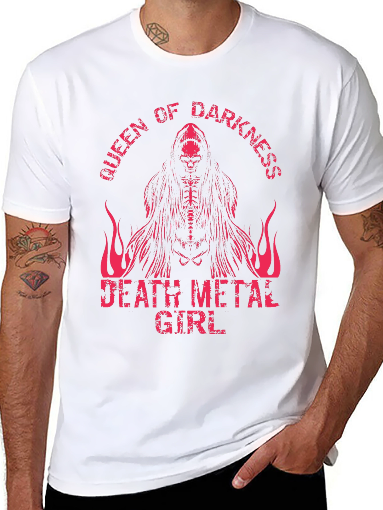 Queen of Darkness Death Metal Girl Graphic Tee